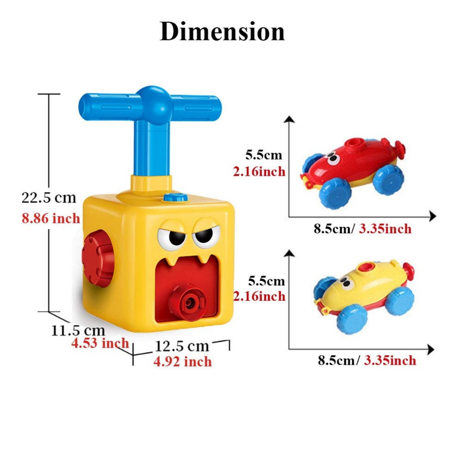 XUYAN Balloon Powered Car Inertial Power Racer Educational Science Toy (Yellow, 1 Pack) r7khj