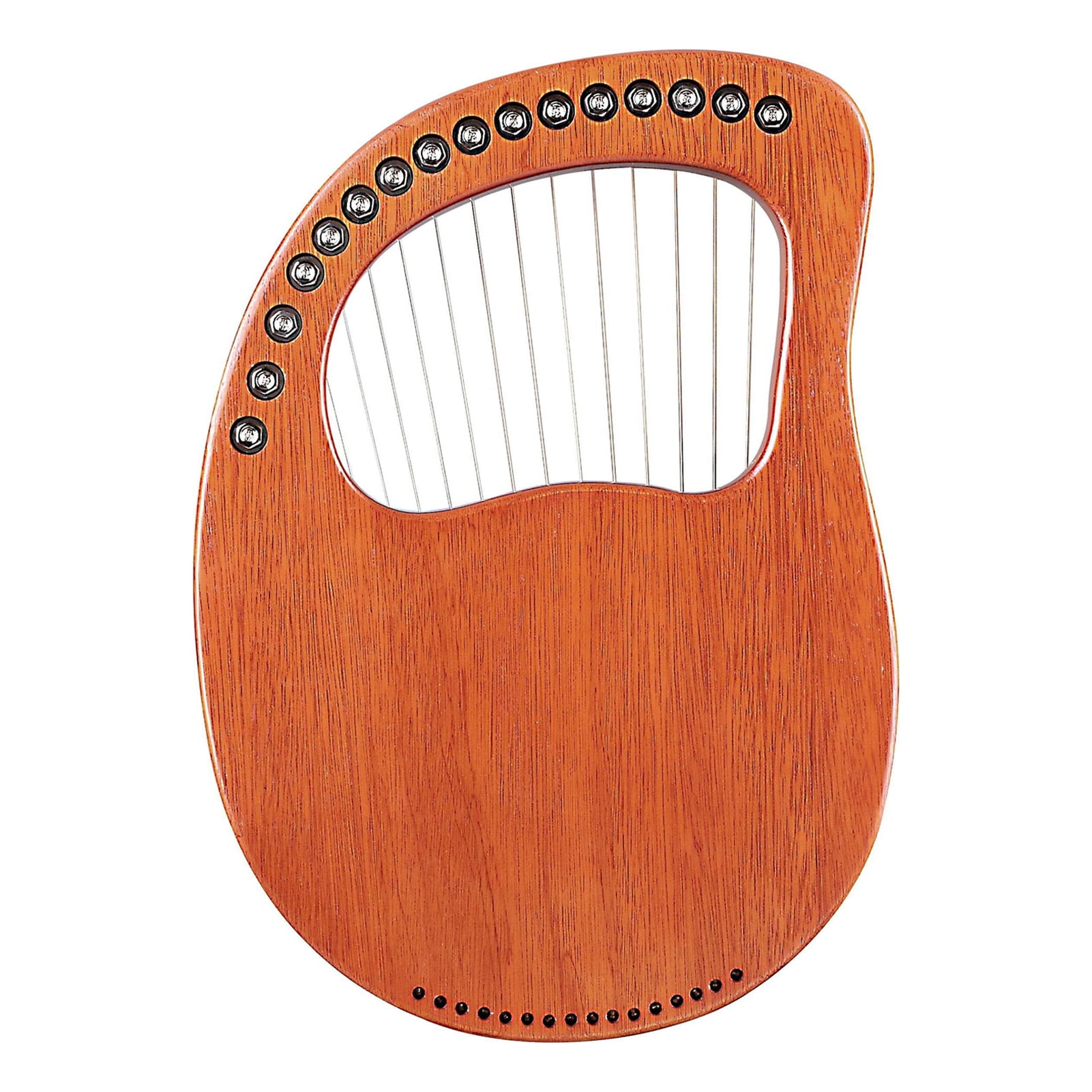Walter.T 16-String Lyre Harp Mahogany Wood Musical Instrument with Tuning Wrench and Carry Bag (Brown) 8xlly