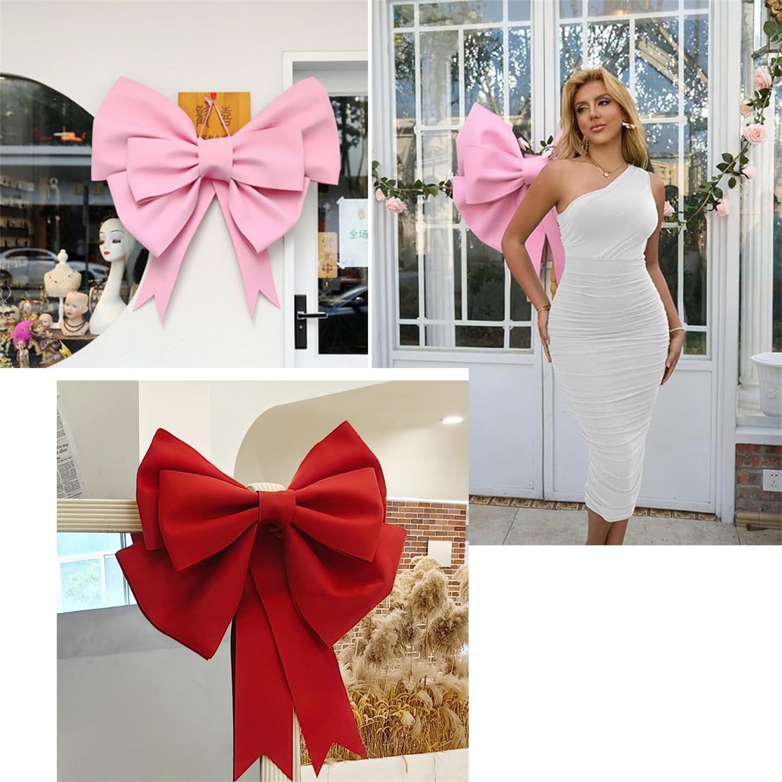 Binkne Giant Decorative Bow for Wedding Car and Holiday Decor (Red, 29.5 in) 6epaj