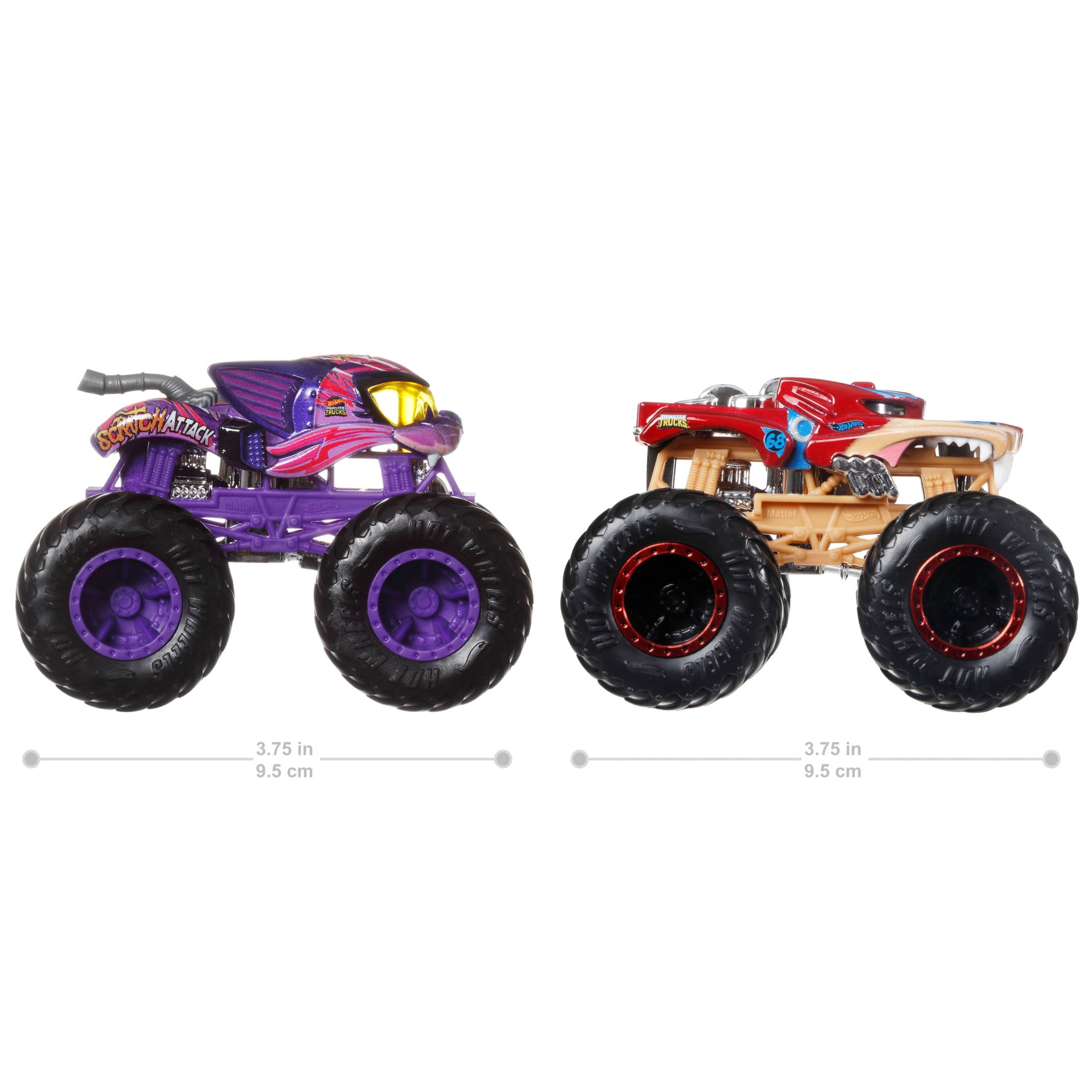 Hot Wheels Monster Trucks Demolition Doubles Die-Cast Toy Vehicles (2-Pack, 1:64 Scale) x22bn