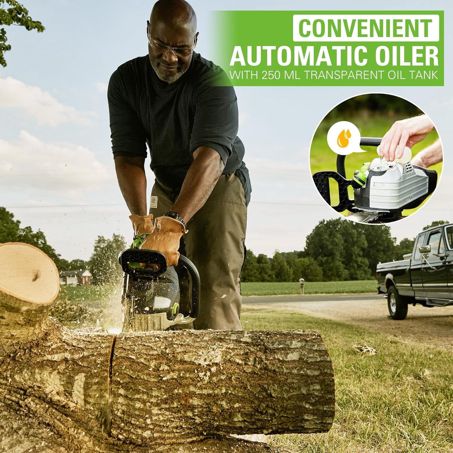 Greenworks 80V 20 in Brushless Cordless Chainsaw (High-Torque Power for Tree Felling and Pruning, Tool Only) h6gwx
