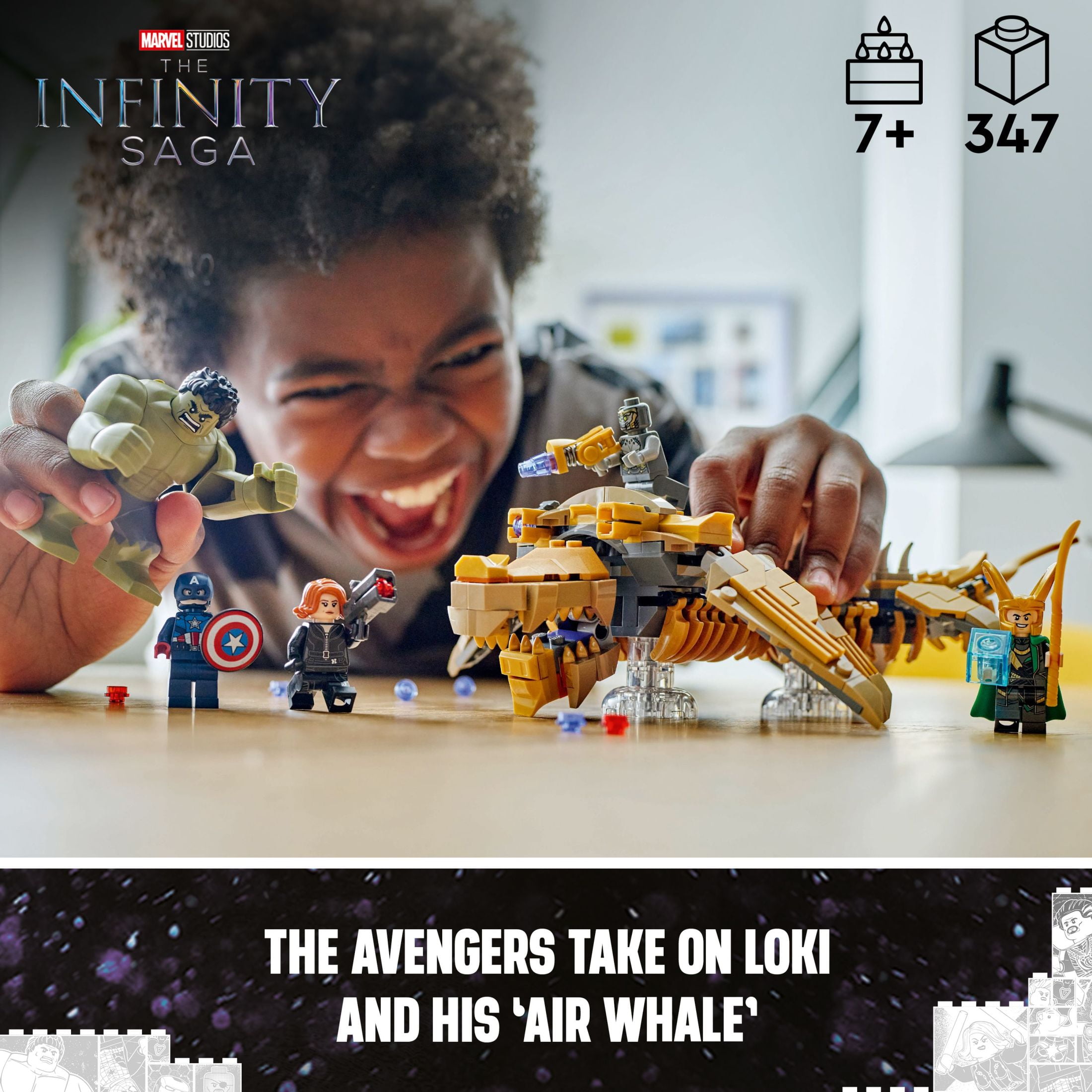 LEGO Marvel The Avengers vs. The Leviathan Building Set, Superhero Action Toy with 4 Minifigures and Hulk Figure (347 Pieces) u8mbs
