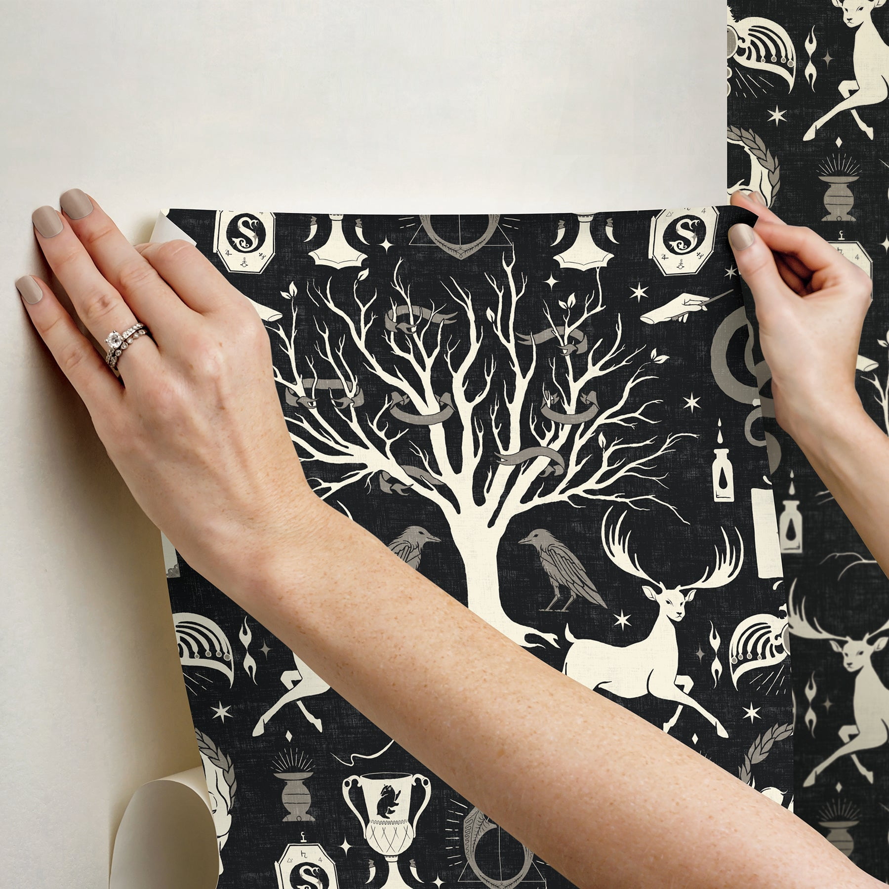RoomMates Harry Potter Horcrux Peel and Stick Wallpaper (Black, 20.5 in x 18 ft) o1a5y