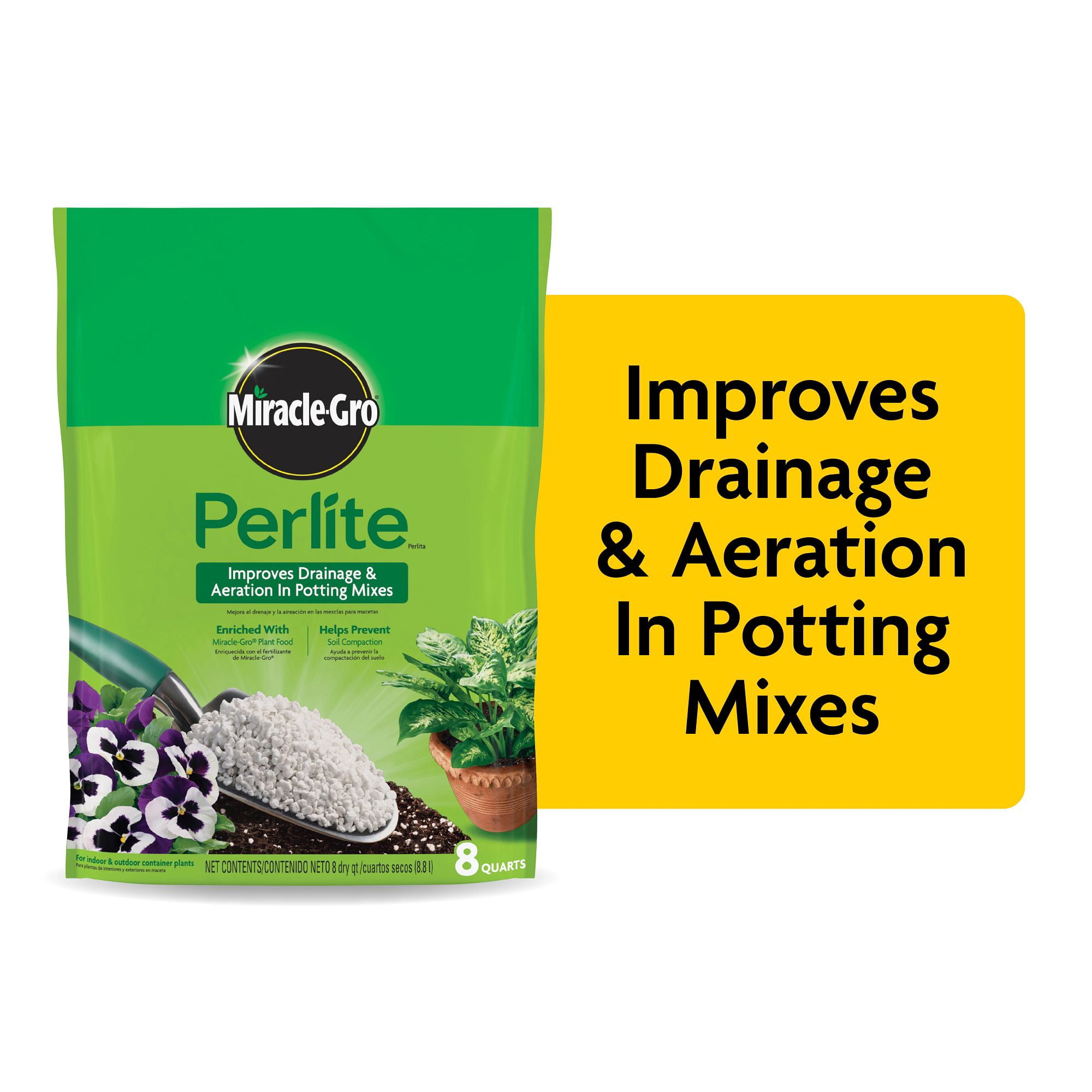 Miracle-Gro Perlite Soil Amendment for Drainage and Aeration (White, 8 qt.) k6die