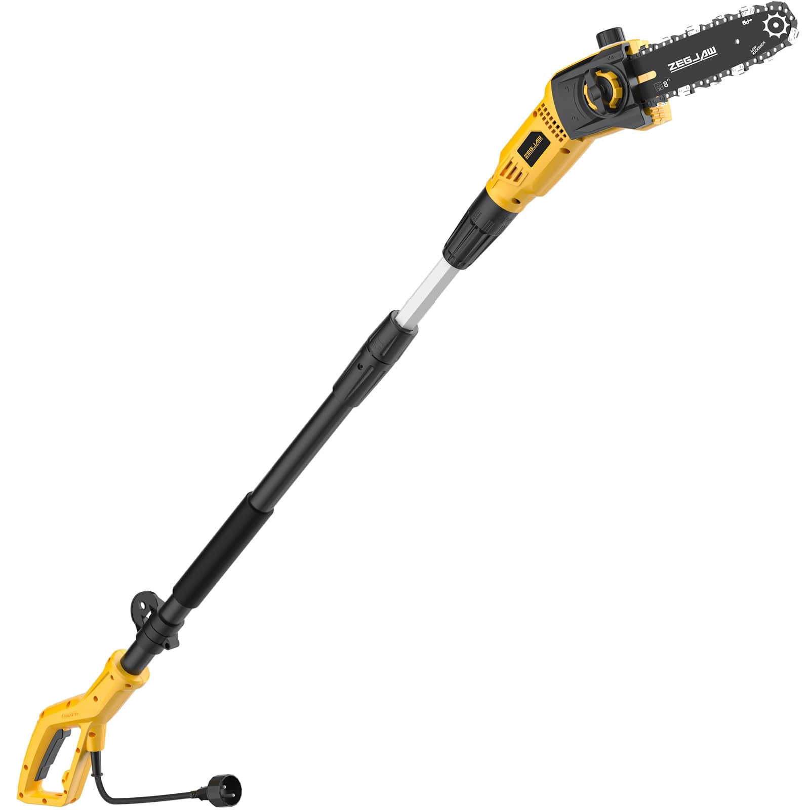ZEGJAW Electric Pole Saw, 6 Amp Corded Tree Trimmer with 8 in Bar, 13 ft Extended Reach (Orange, 7.3 lb) 11quy