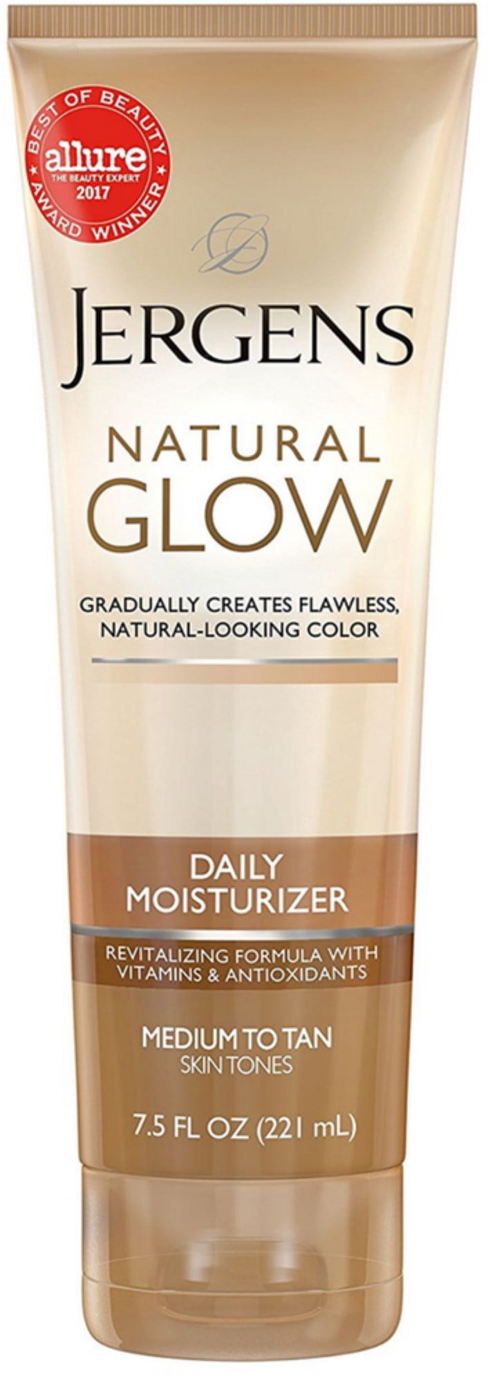 Jergens Natural Glow Daily Moisturizer Revitalizing Sunless Tanning Lotion for Medium to Tan Skin Tones (3 Pack, 22.5 oz total) nxx1v