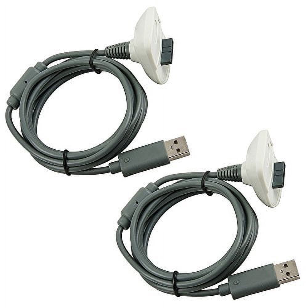 XBOX 360 Play and Charge Kit Replacement USB Charging Cable (Grey, 2 Pack) kac93