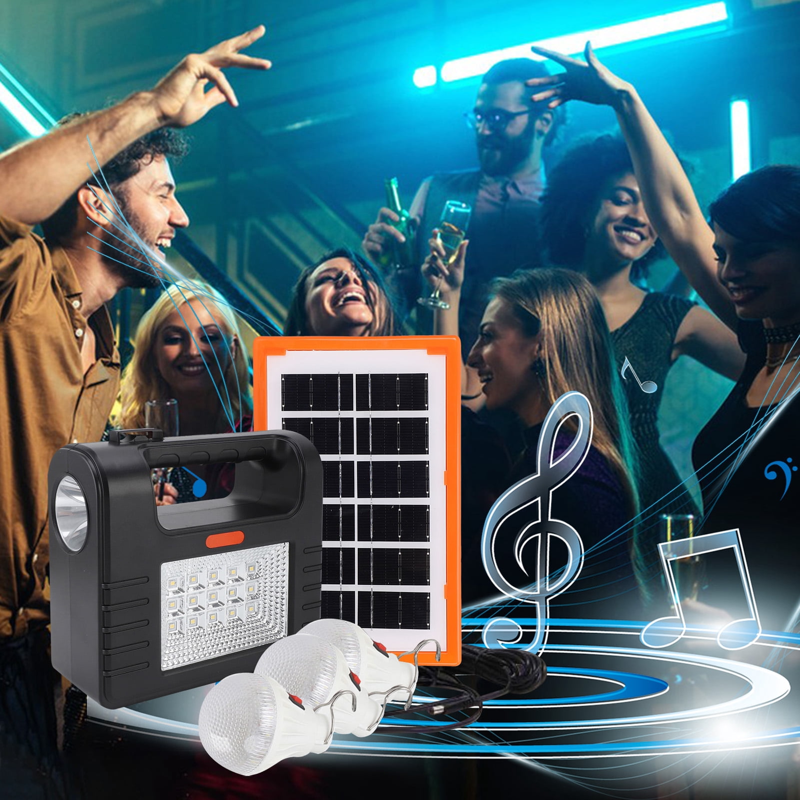 Sunfenle Portable Solar Power Station with 3 LED Bulbs and Solar Panel (12000mAh, 66Wh) tcc5w