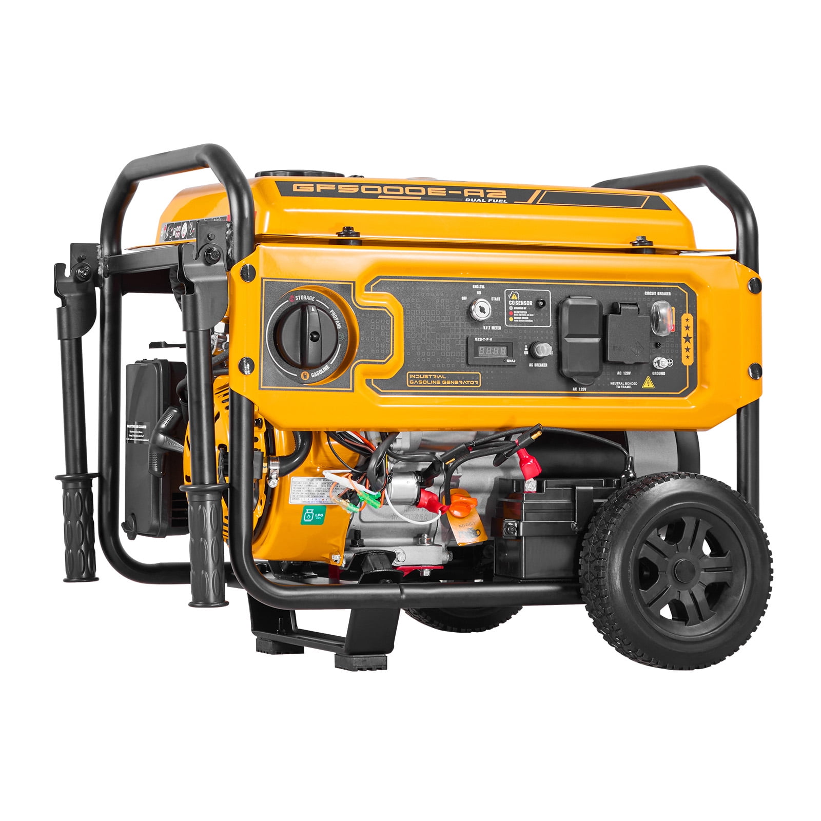 KFFKFF Dual Fuel Portable Generator, 4650W Peak Power, Electric Start Home Backup (4.1 gal) iod3r