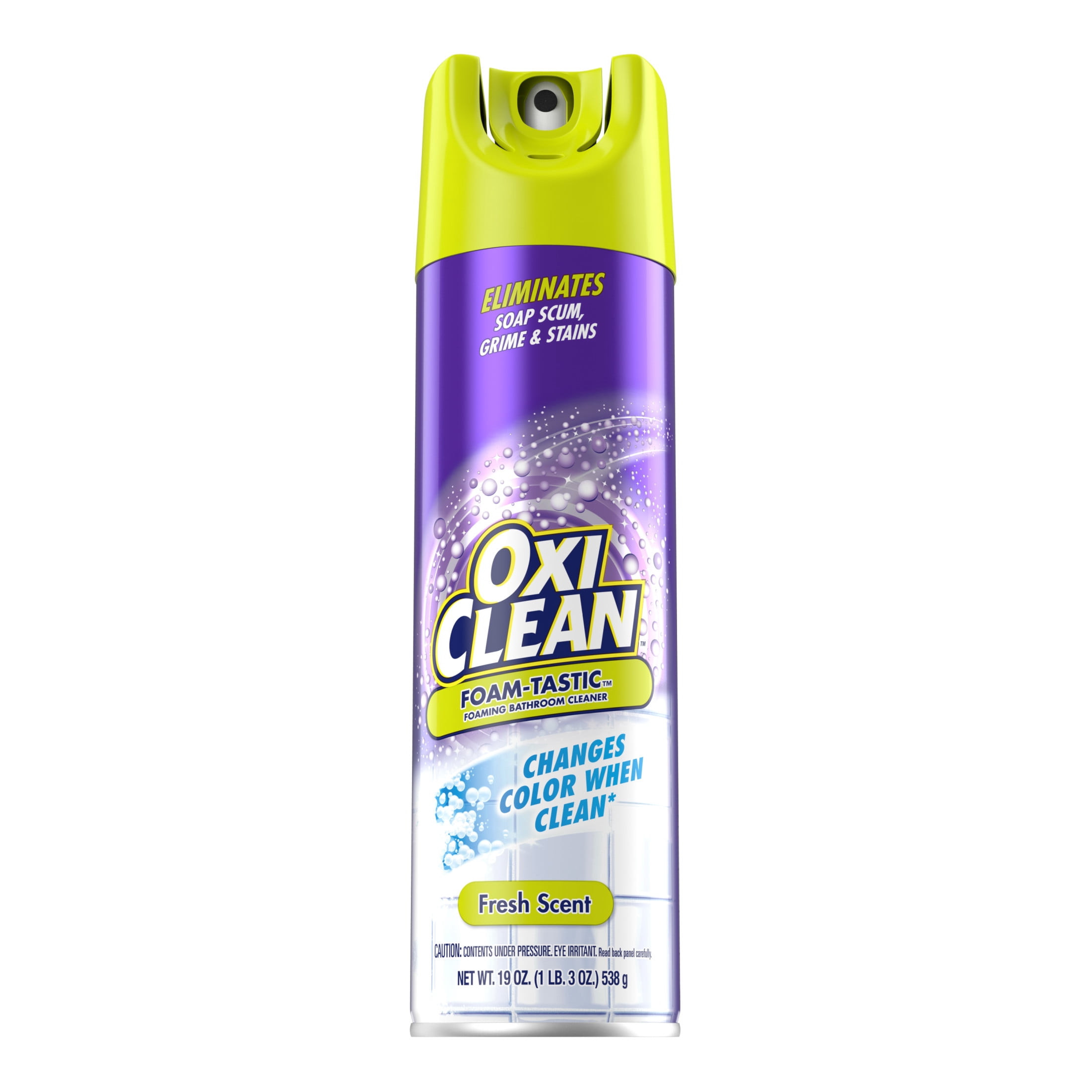OxiClean Foam-Tastic Bathroom Cleaner, Color-Changing Foaming Action for Soap Scum and Grime (Fresh Scent, 19 oz) vab5l