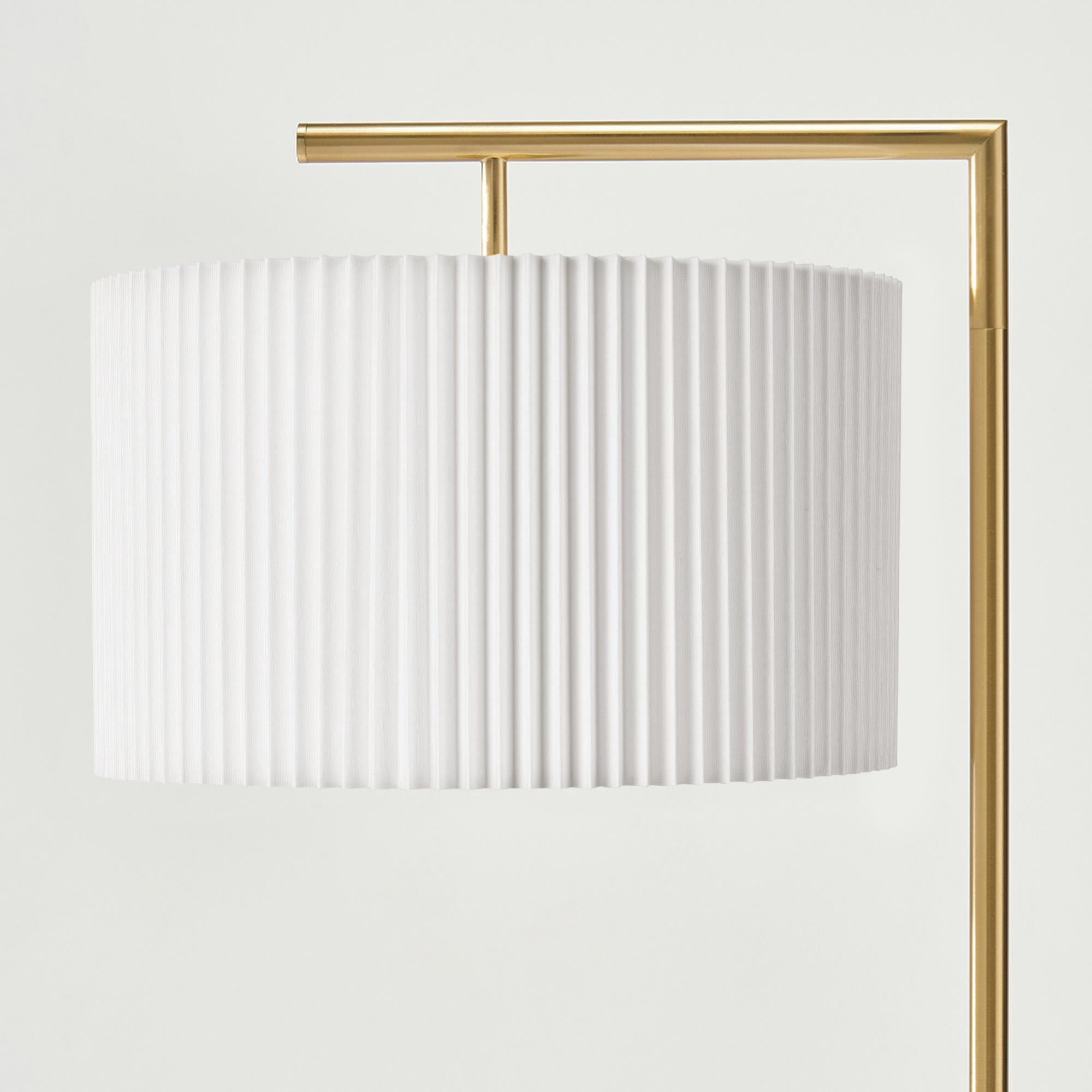 Brightech Montage Modern LED Floor Lamp with Pleated Shade (White, 60 in) locwn