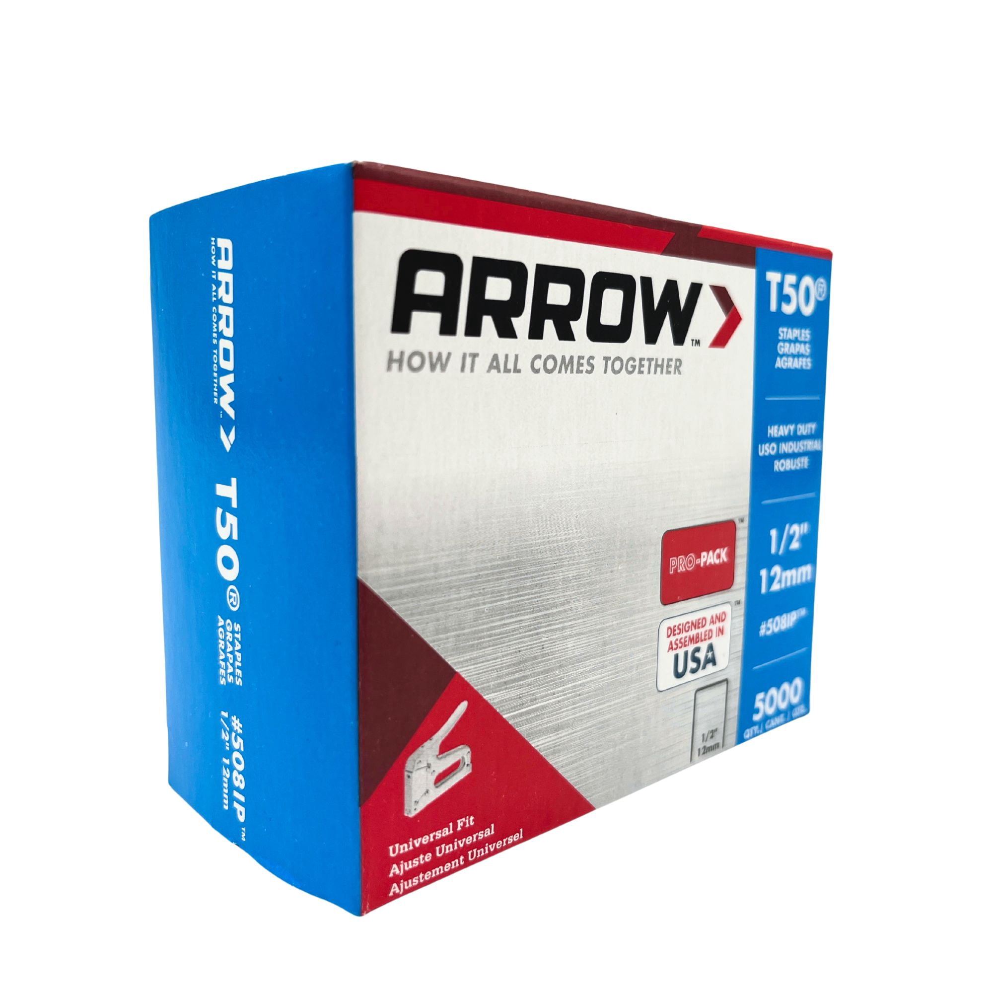 Arrow T50 Heavy-Duty Steel Staples (1/2 in, 5,000 Pack) 3sndq