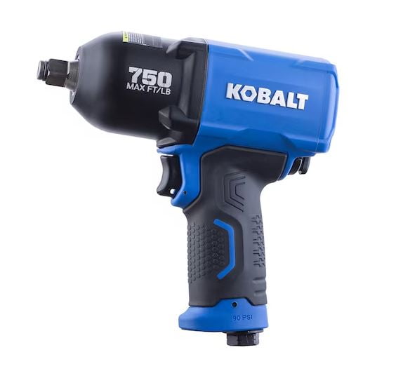 Kobalt 0.5-in Drive Air Impact Wrench, 750 ft-lb Torque, Heavy-Duty Pneumatic Tool (0.5 in) eeg6e