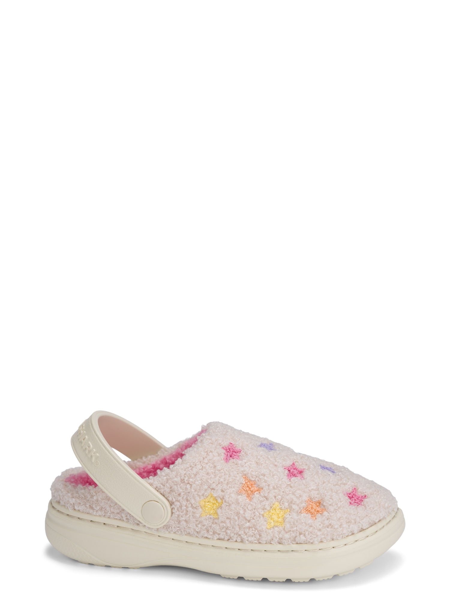 Rugged Shark Girls Cozy Clog Plush Sherpa Lined Slip-on House Shoes (White, Big Kid Size 4) wa6r8