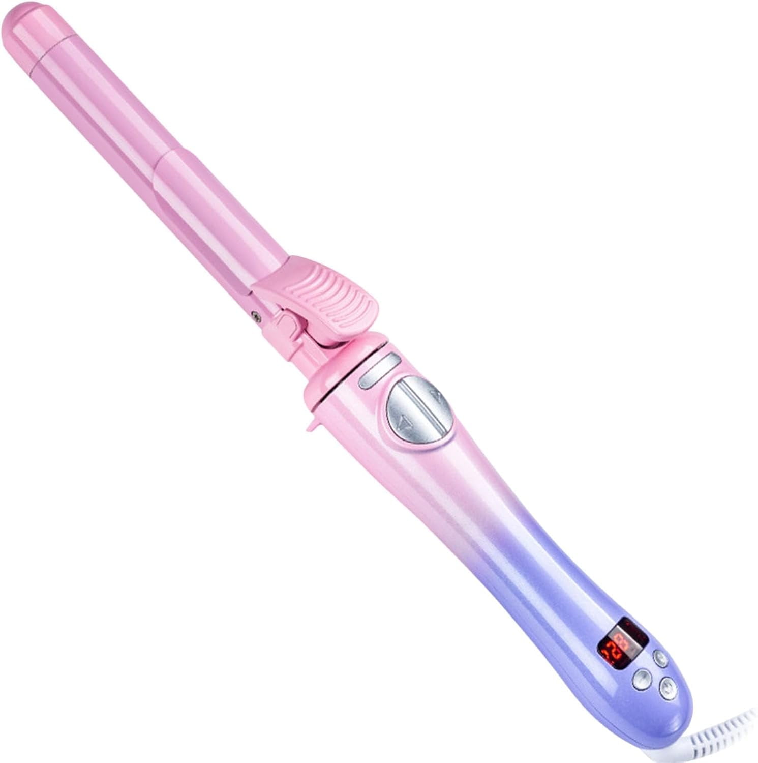 Generic Automatic Curling Iron Ceramic Hair Styler with Temperature Display (Pink, 5.1 in) o11n6