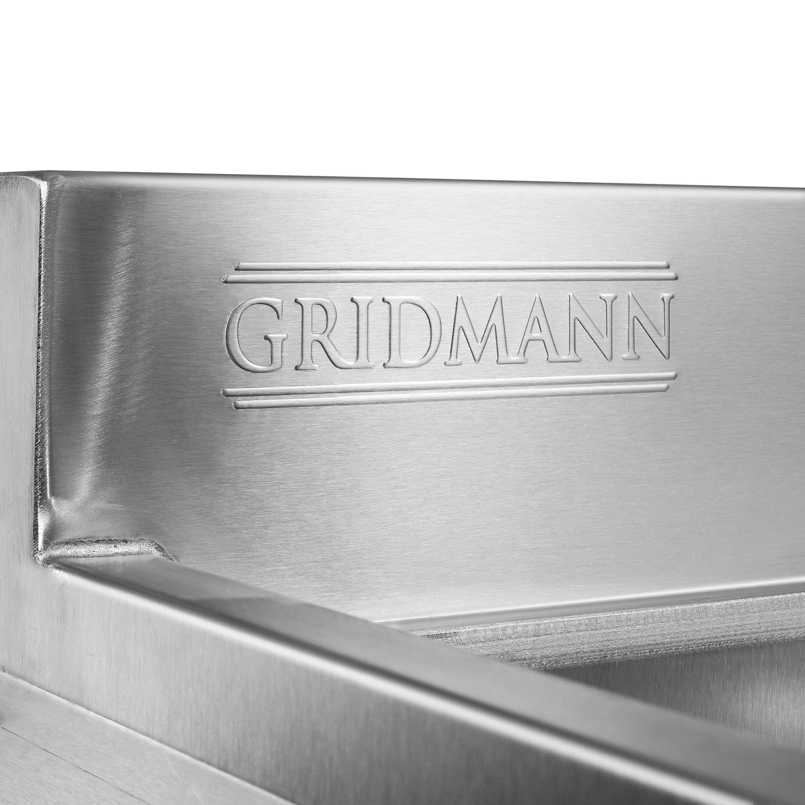 Gridmann 3 Compartment Stainless Steel Bar Sink (Silver, 38.5 in L x 18.75 in W) twqyc