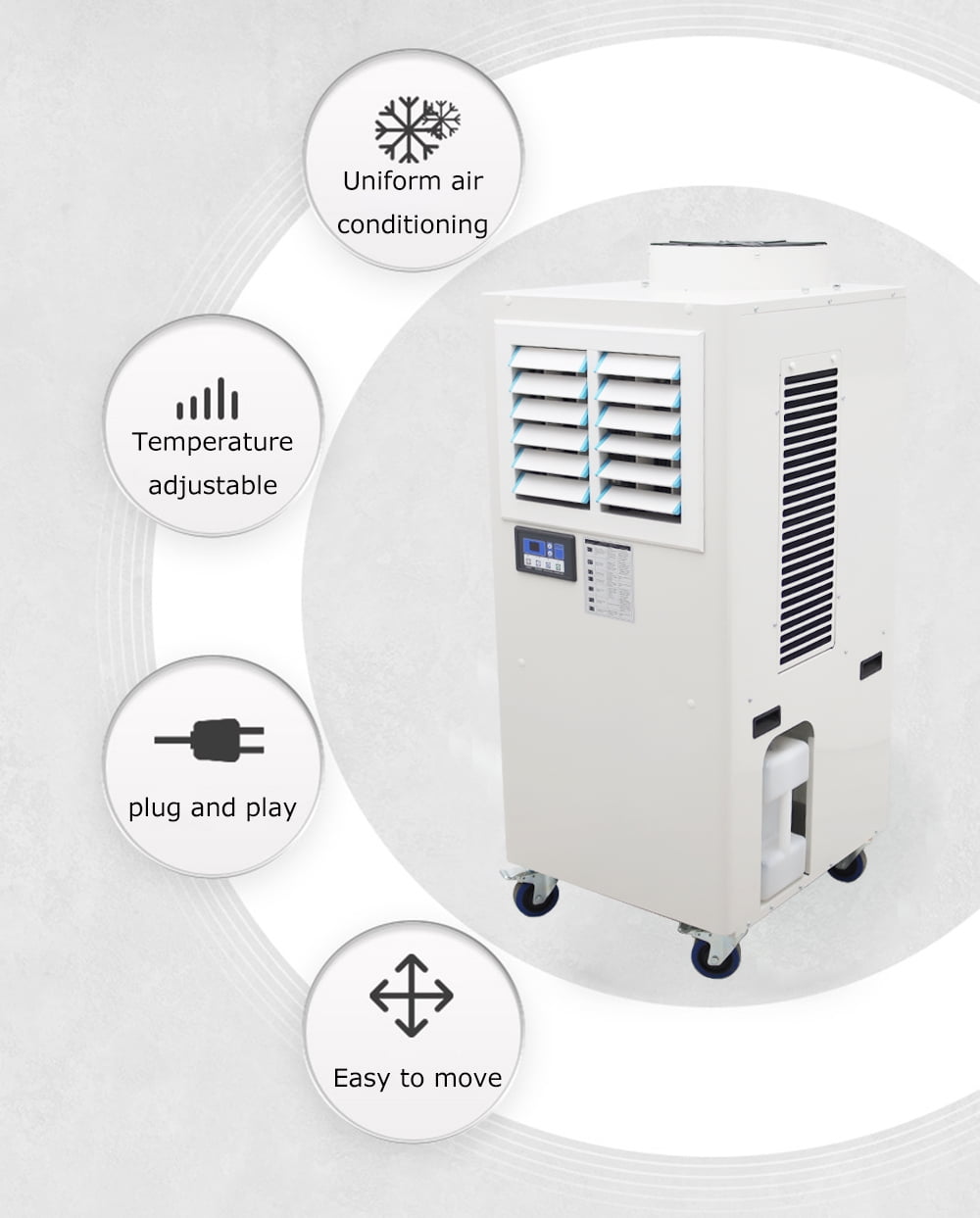Intbuying Industrial Portable Spot Cooler Air Conditioner for Workshop and Warehouse (White, 1 Unit) 2gvm1