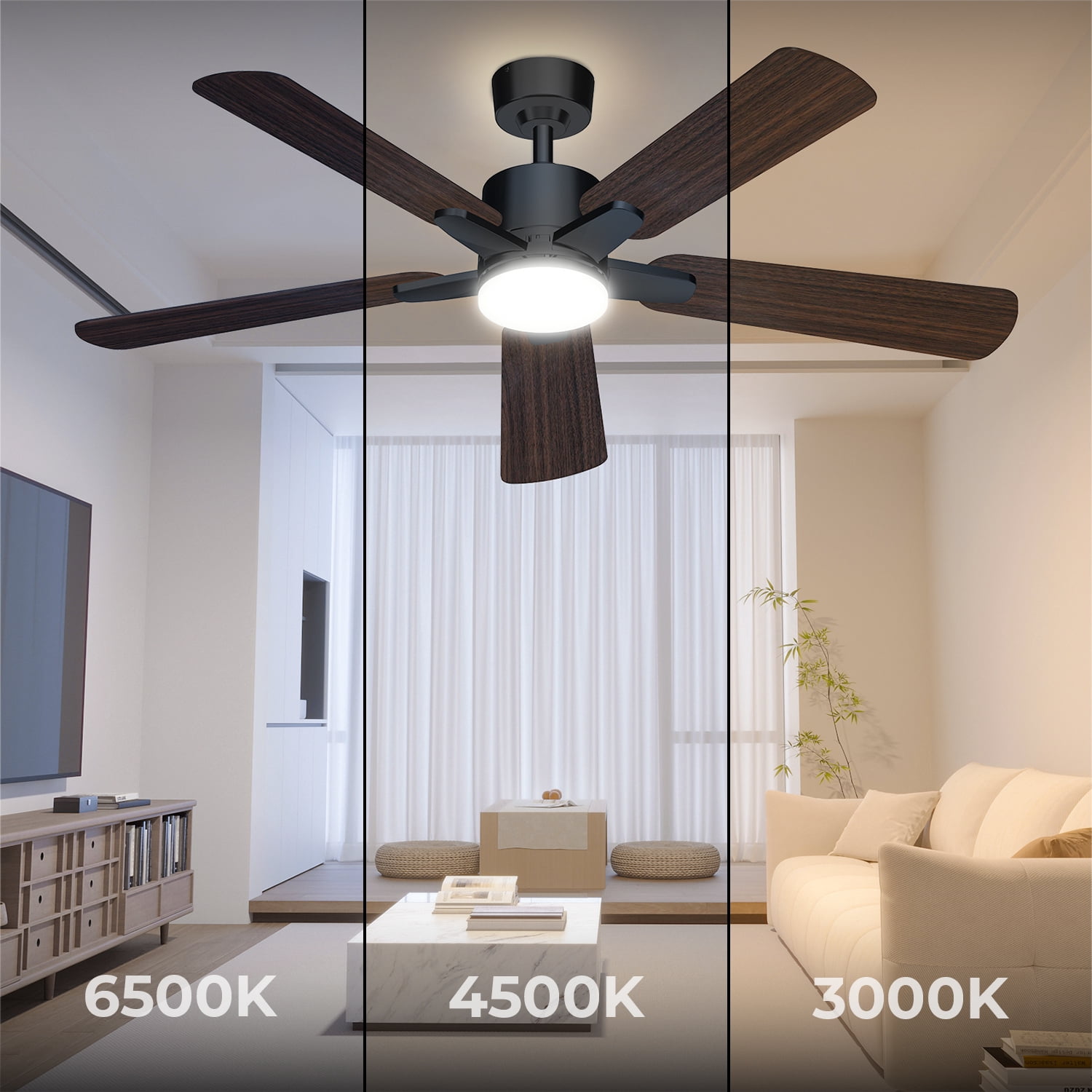 Mainstays 52 in Ceiling Fan with LED Light and Remote Control (Black, 52 in) 9j74a - Image 13