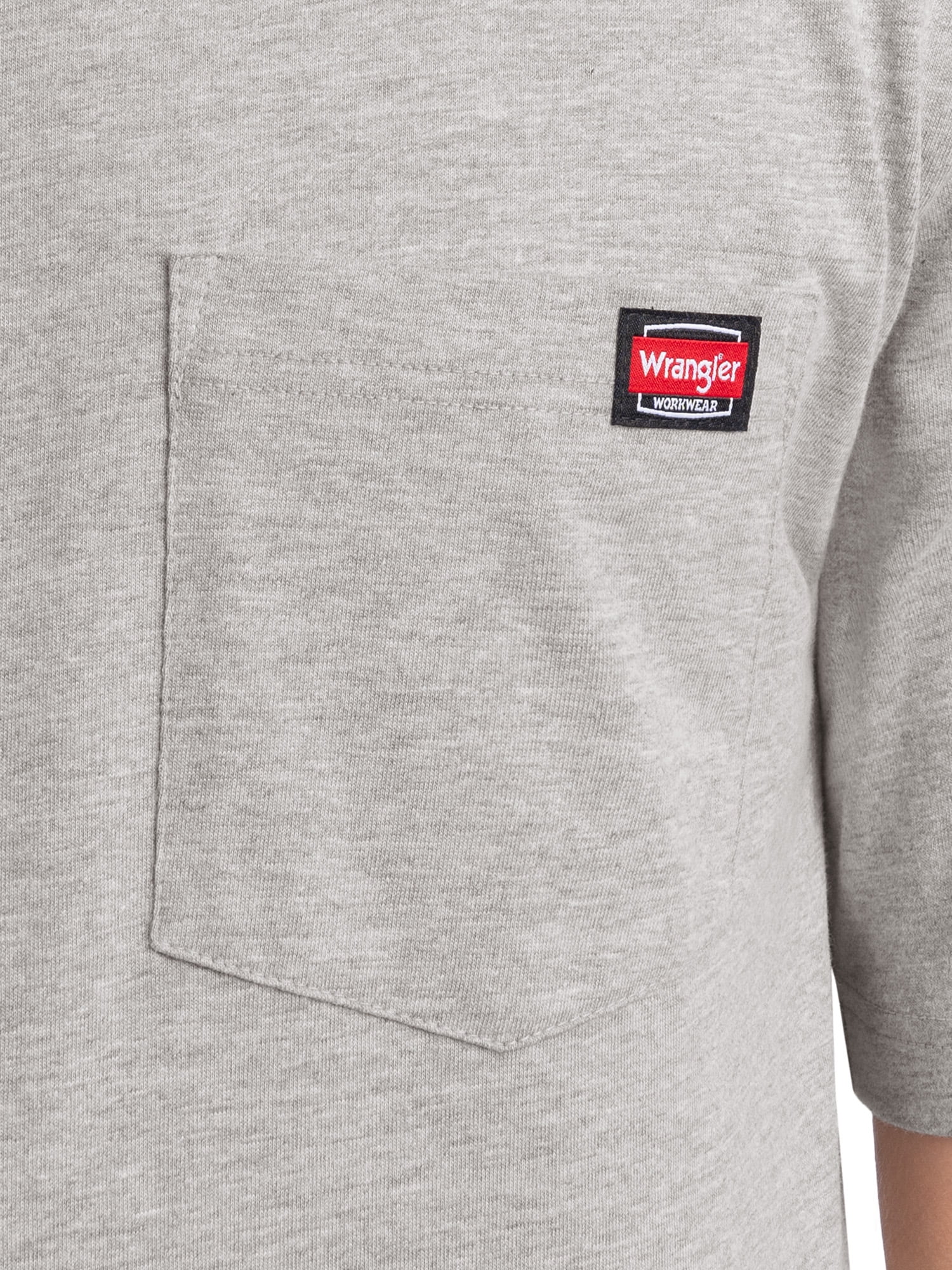 Wrangler Workwear Men's Short Sleeve Pocket T-Shirt (Grey, S) 3-Pack scu55