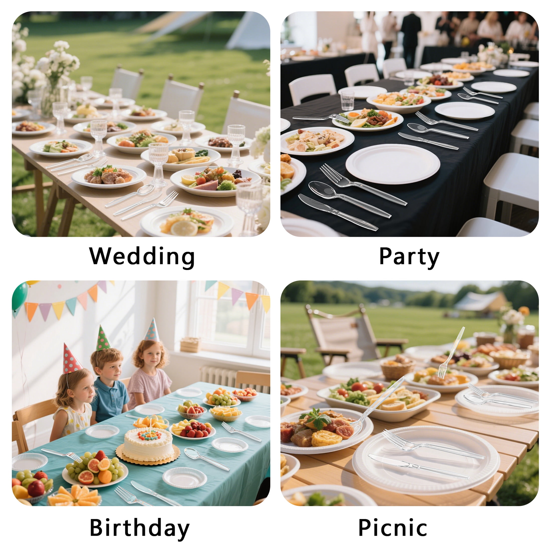 GPED Heavy Duty Disposable Plastic Forks, Heat Resistant Clear Silverware for Parties and Events (Clear, 360 Count, 7.1 in) imipx