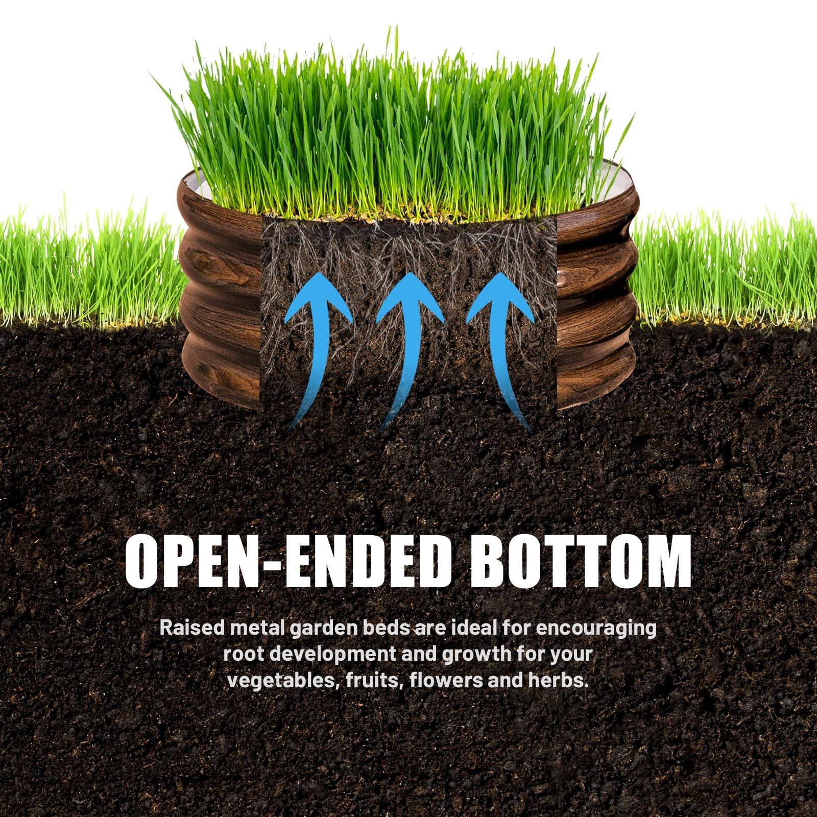 SnugNiture Galvanized Raised Garden Bed Kit, Heavy-Duty Steel Planter for Vegetables and Flowers (Brown, 2ft x 2ft x 1ft, 2 Pack) y3oh2