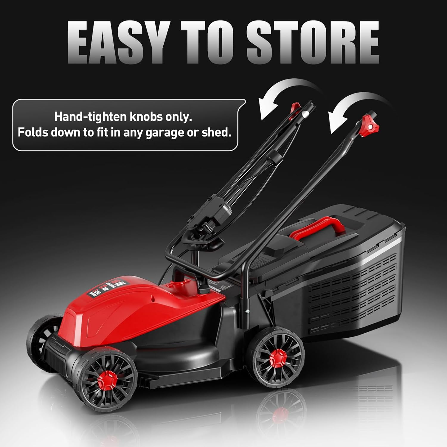 Datingday 14-Inch 12AMP Electric Corded Lawn Mower, Push-Button Start, Lightweight Walk-Behind Mower with Mulching and Bagging (Red, 14-Inch) qxbsr