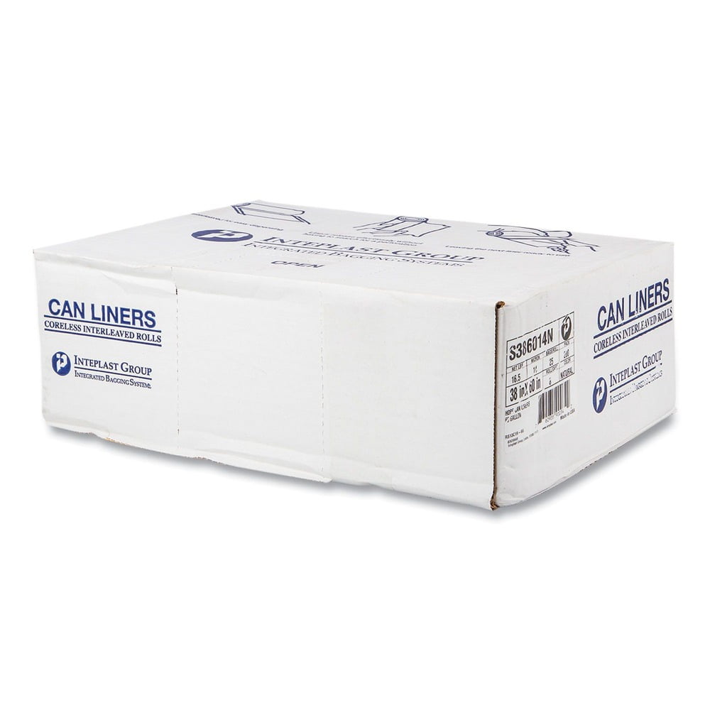 Inteplast High-Density Interleaved Trash Bags, Heavy-Duty Leak-Resistant Liners (Clear, 60 Gallon, 200 Count) 949d6