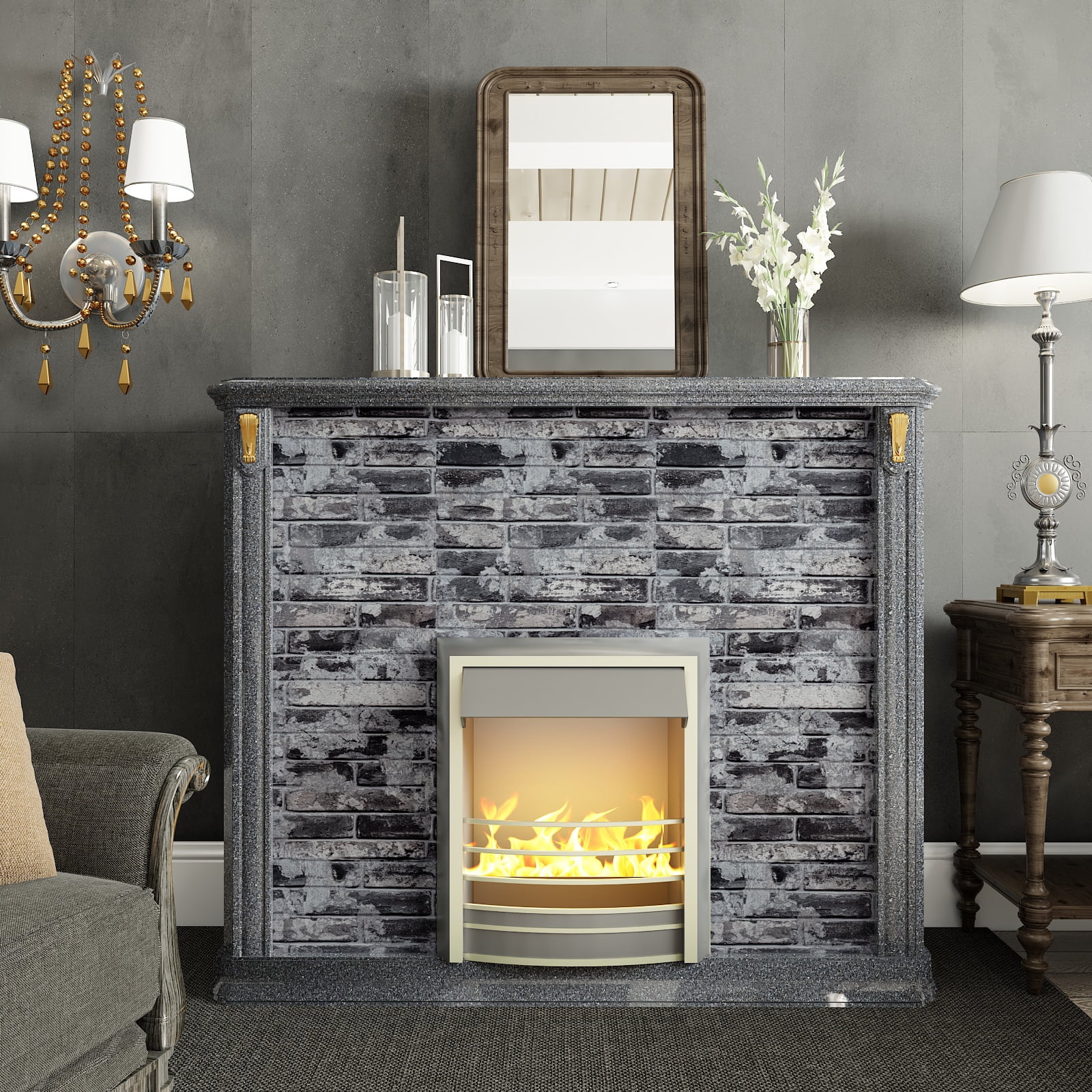 VEELIKE Peel and Stick Grey Brick Wallpaper, 3D Textured Self-Adhesive Contact Paper for Walls and Backsplash (Grey, 15.7 in x 118 in) 7j62e