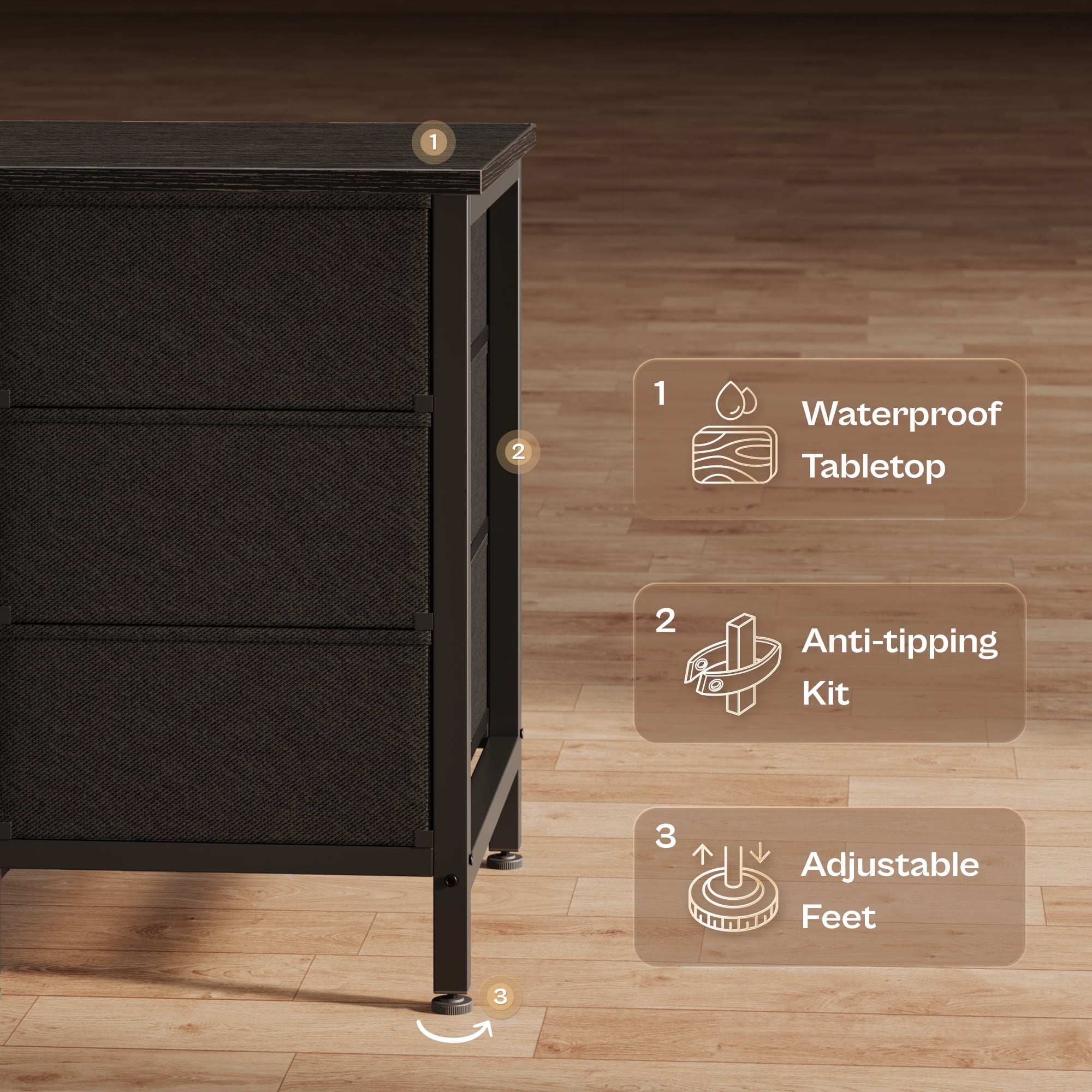 Amadwell Large TV Stand for 75 to 80 Inch TVs, Entertainment Center with 11 Drawers, LED Lights, and Power Outlets (Black, 70.9 in) dlmgi