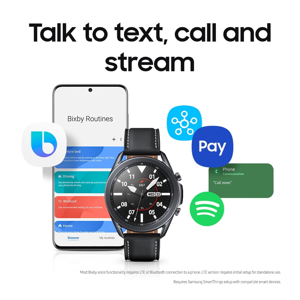 Samsung Galaxy Watch 3 Smartwatch Fitness Tracker with Health Monitoring and Bluetooth Connectivity (Mystic Silver, 41mm) 7tuo2