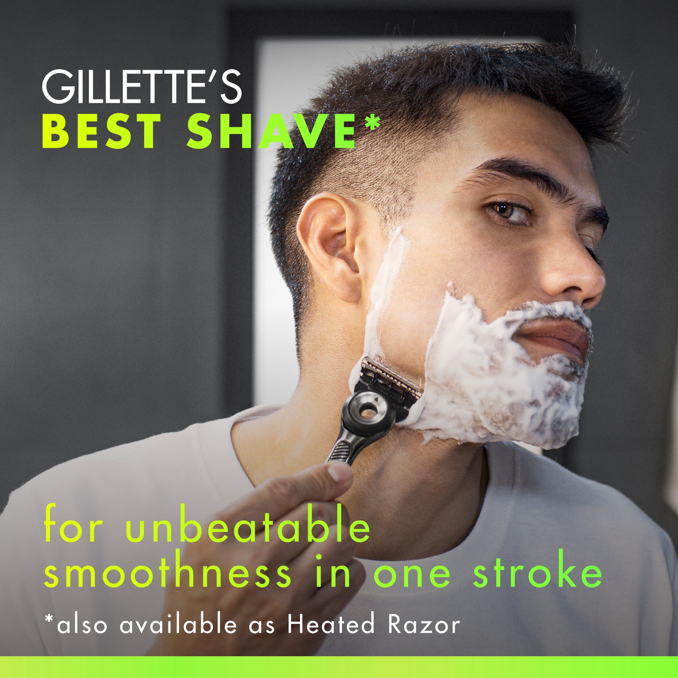 Gillette Labs Men's Razor with Exfoliating Bar, Premium Stand, 1 Handle and 1 Blade Refill (Silver) 2i0mz