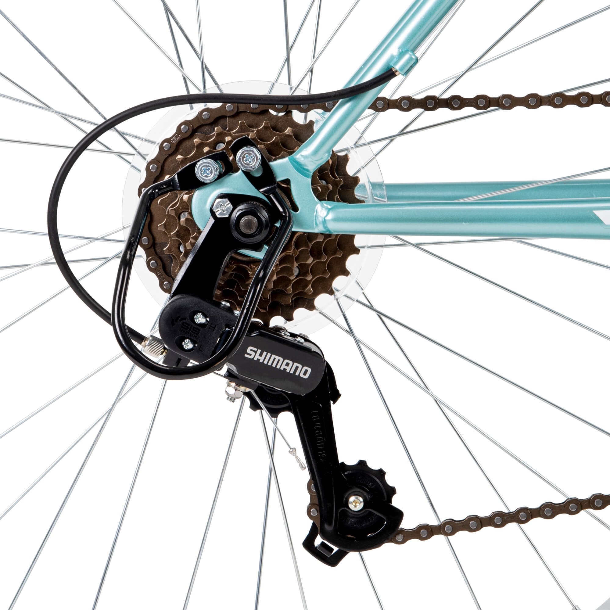 Huffy Rock Creek Mountain Bike, 18-Speed Performance, Front Suspension, Teal (26 in) jl57i