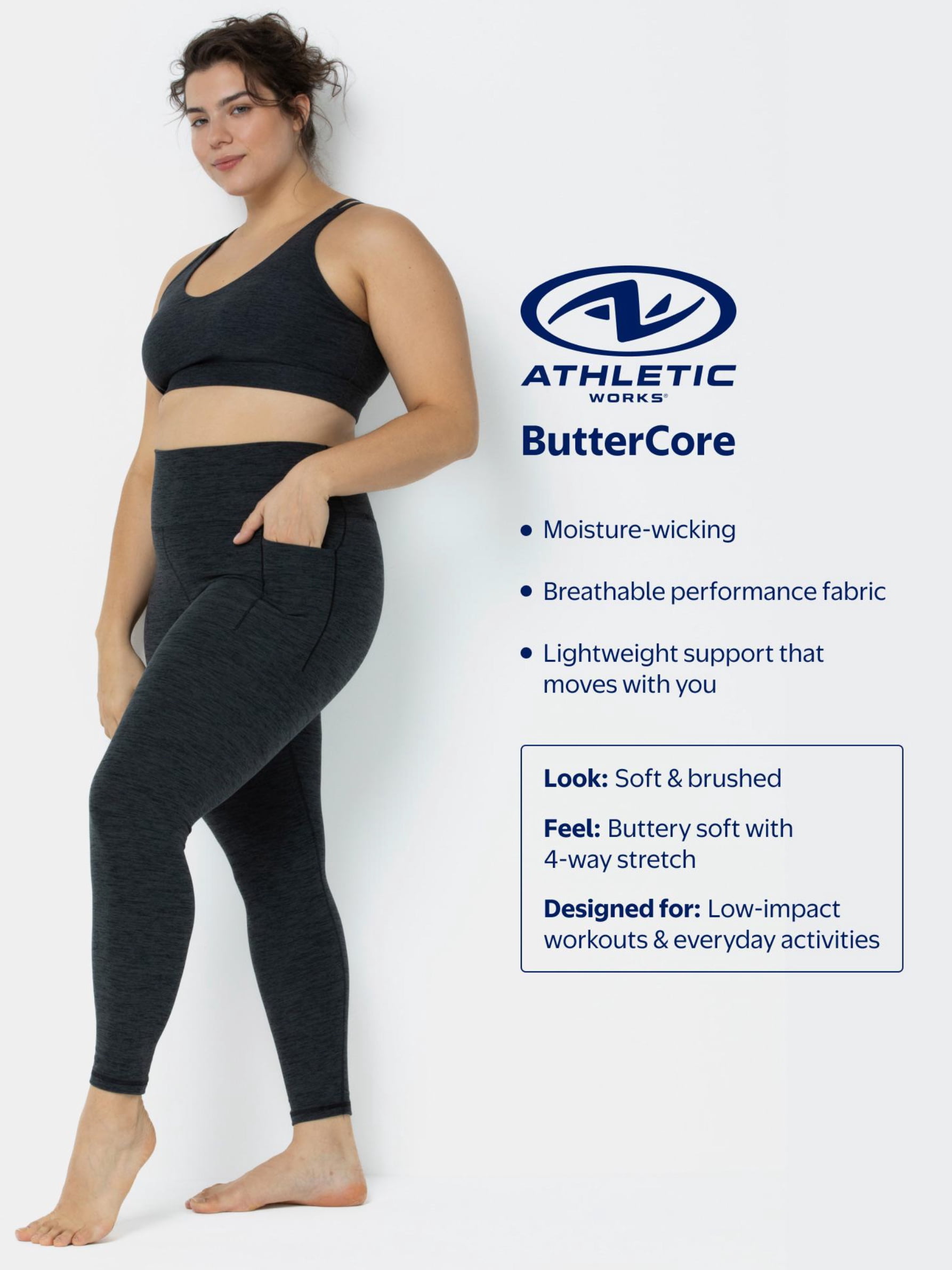 Athletic Works Women's ButterCore Joggers Lightweight Athletic Pants (Black, XS) nf7tz
