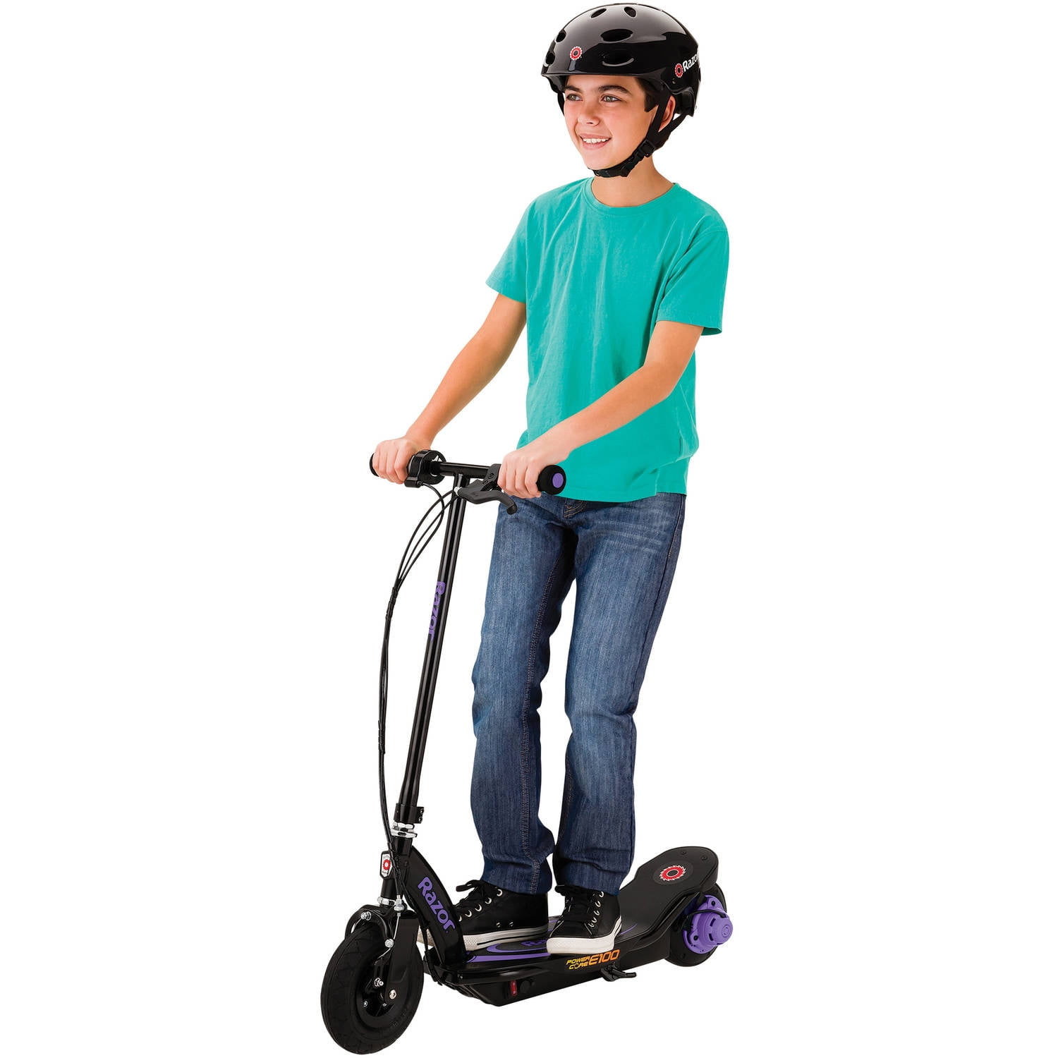 Razor Power Core E100 Electric Hub Motor Scooter (Purple, 120 lb Capacity) aeop0