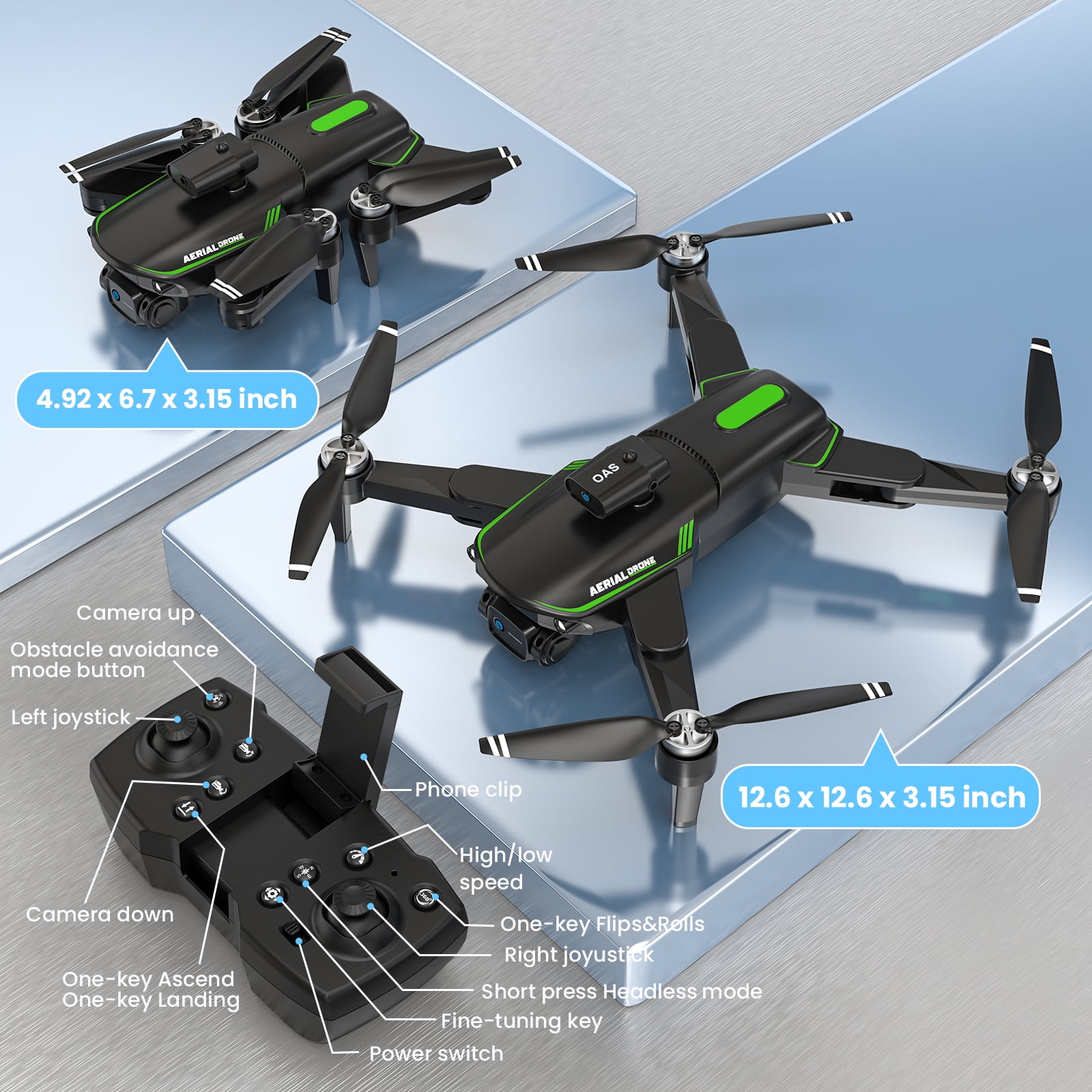 VILINICE 1080P FPV Quadcopter Drone with Dual Cameras, Brushless Motor, Obstacle Avoidance, Foldable Design (Black, 1 Pack) 1wxrh - Image 9