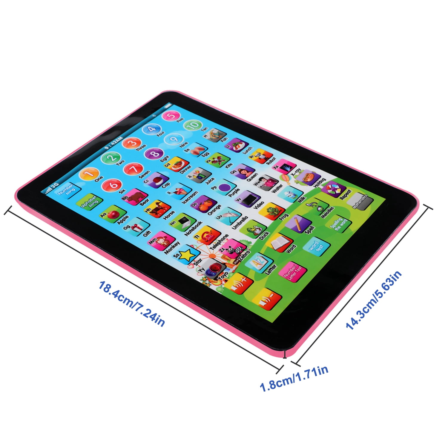 BFVV Kids Educational Learning Tablet Interactive Electronic Toy for Toddlers (Pink, 9.5 in x 7.5 in) j4cnu