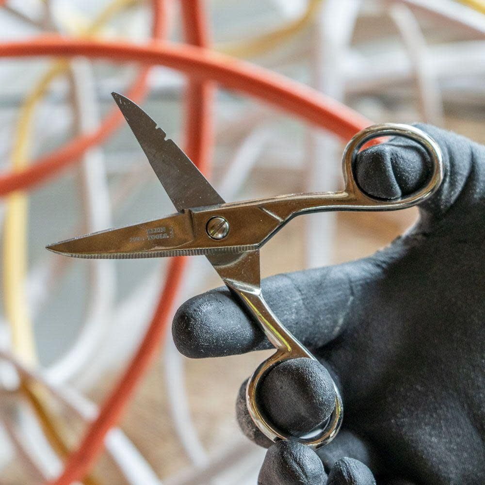 Klein Tools Electrician Scissors with Wire Stripping Notches (Silver, 7 in) bekrz