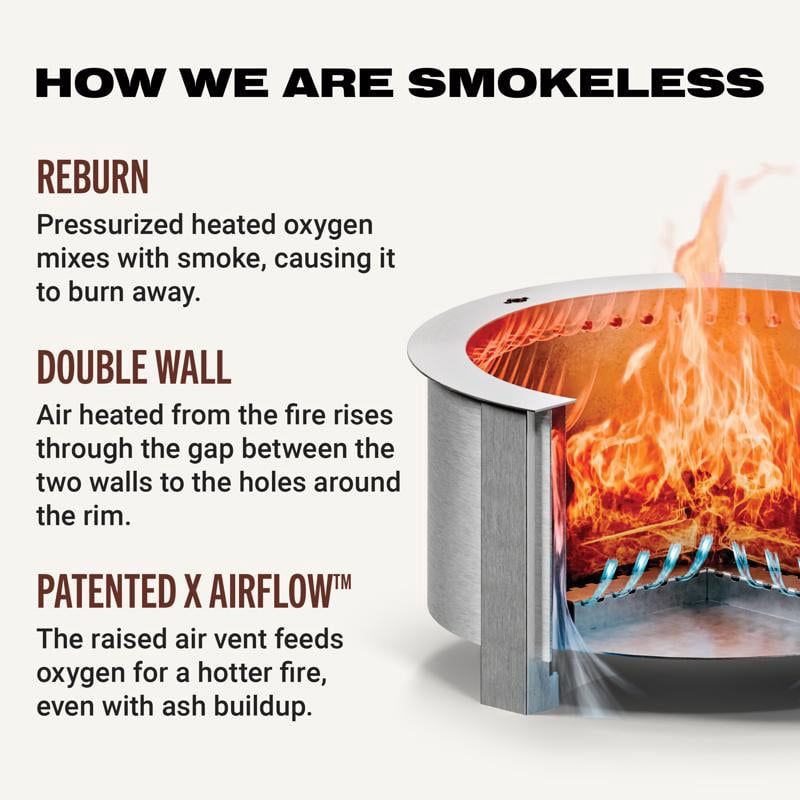 Breeo X Series 24 Smokeless Fire Pit, Heavy-Duty Corten Steel Outdoor Wood Burning Round Fire Pit (24 in. W x 14.75 in. H) w4jwp