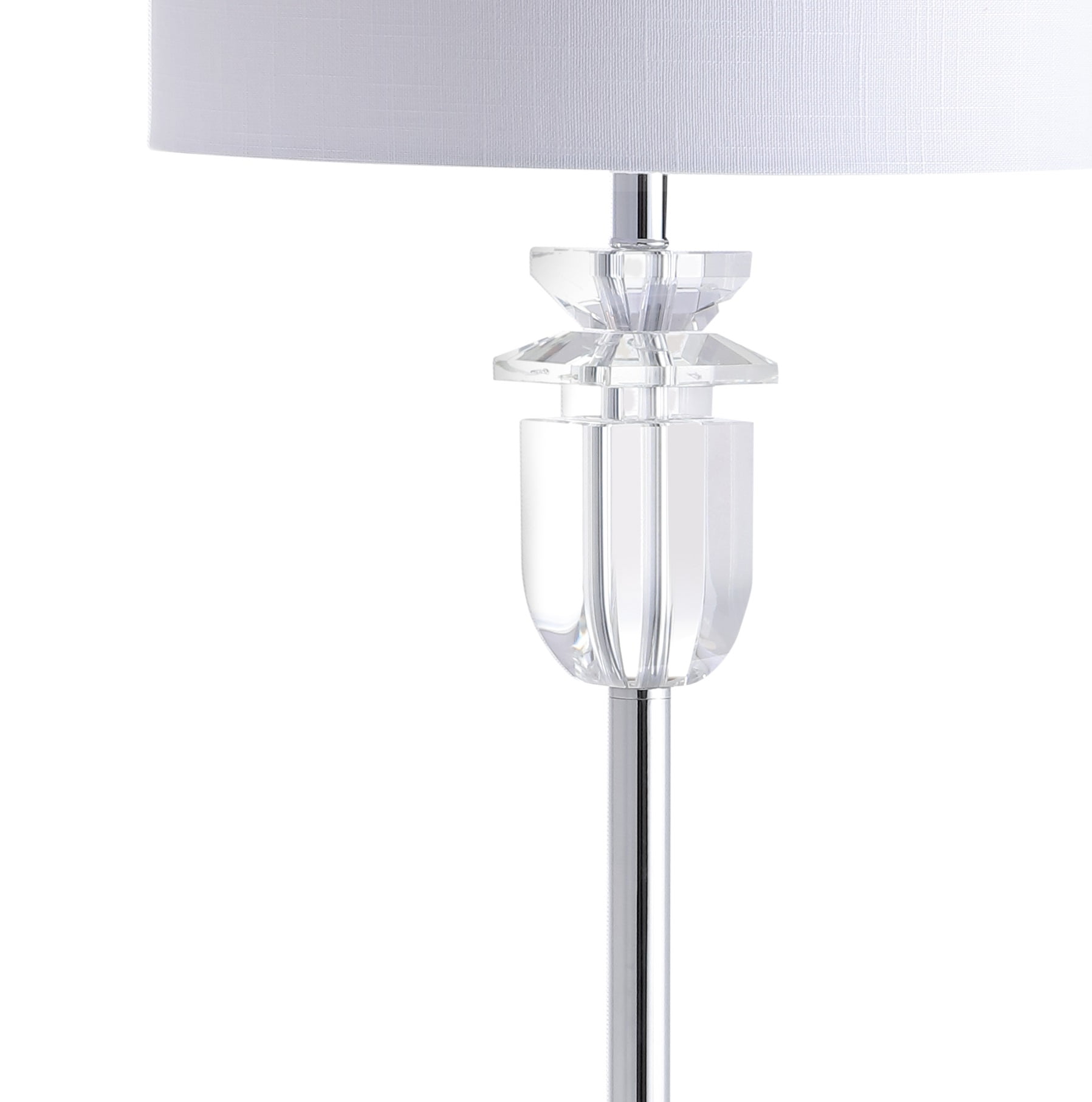 JONATHAN Y Aria Crystal LED Floor Lamp, Modern Metal Standing Light for Living Room (Clear/Chrome, 63 in) 774bn