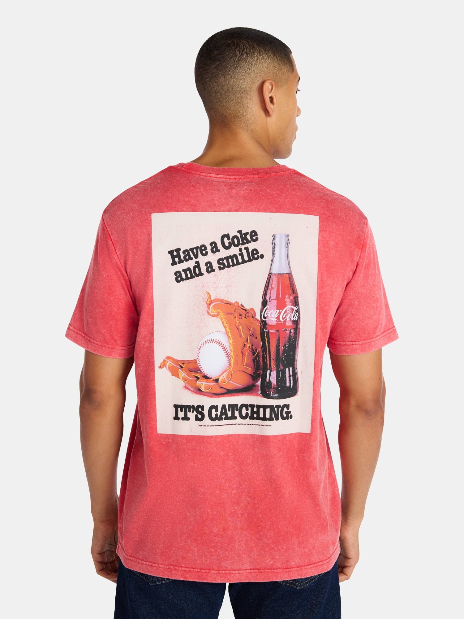 Coca-Cola Men's Americana Graphic Tee Relaxed Fit Short Sleeve Shirt (Grey, XS-5XL) s4lbh