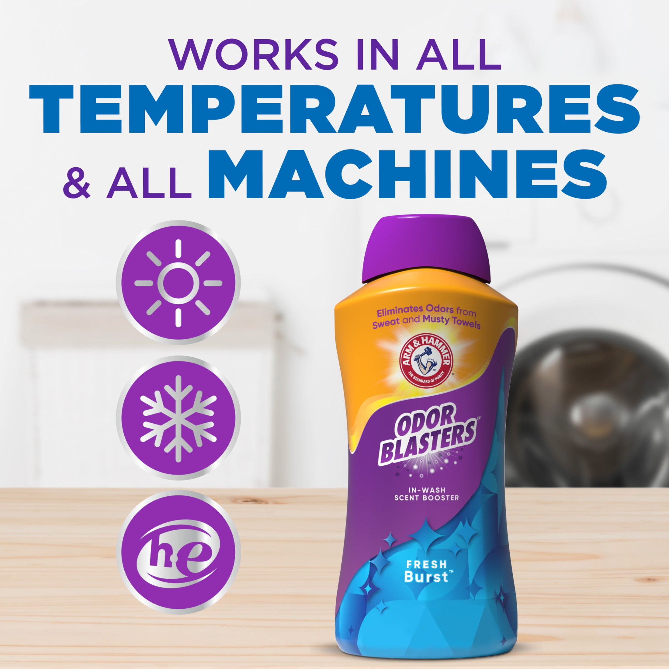 ARM & HAMMER Odor Blasters In-Wash Scent Booster, Laundry Fragrance Crystals (Fresh Burst, 45 oz) w8kob