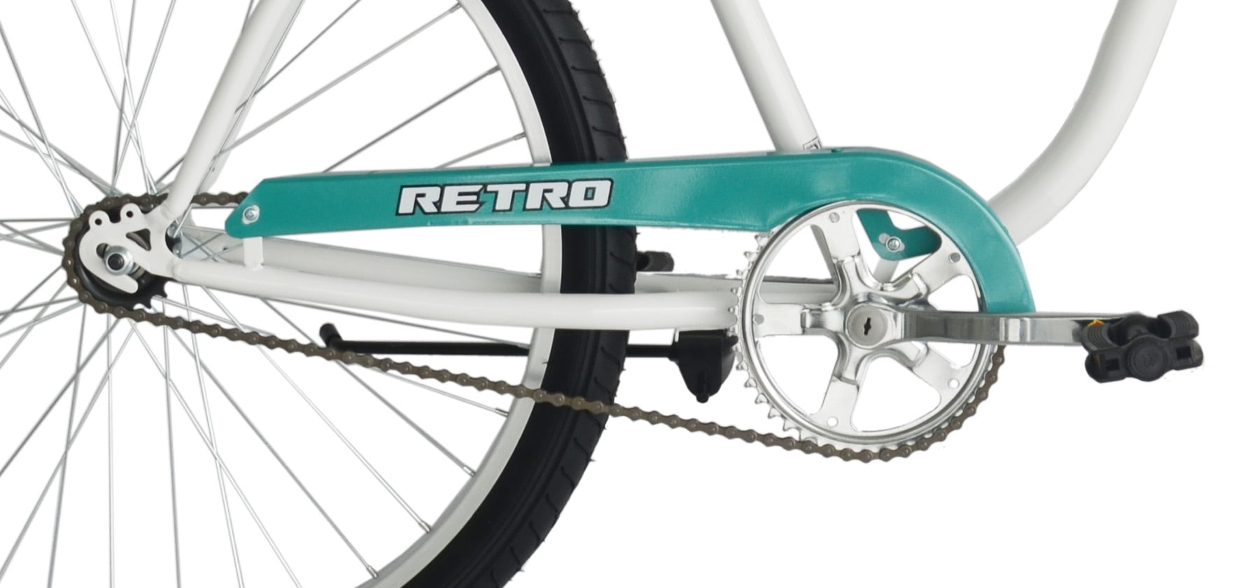 Titan Retro Beach Cruiser Bicycle for Men and Women, Single-Speed Comfort Bike with 19 in Steel Frame (White, 26 in Wheels) hwzqe