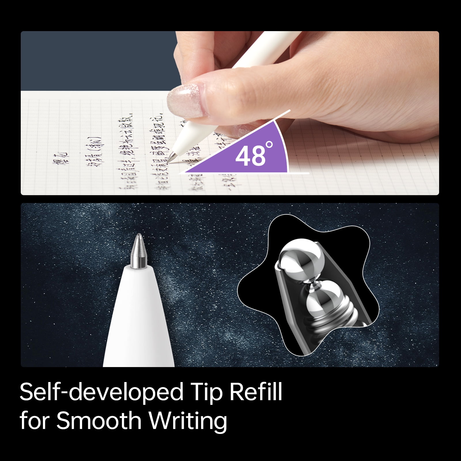 Kaco FIRST Gel Pens Aesthetic Planet Series Fine Point Writing Pens (Black Ink, 3 Pack) spqv6