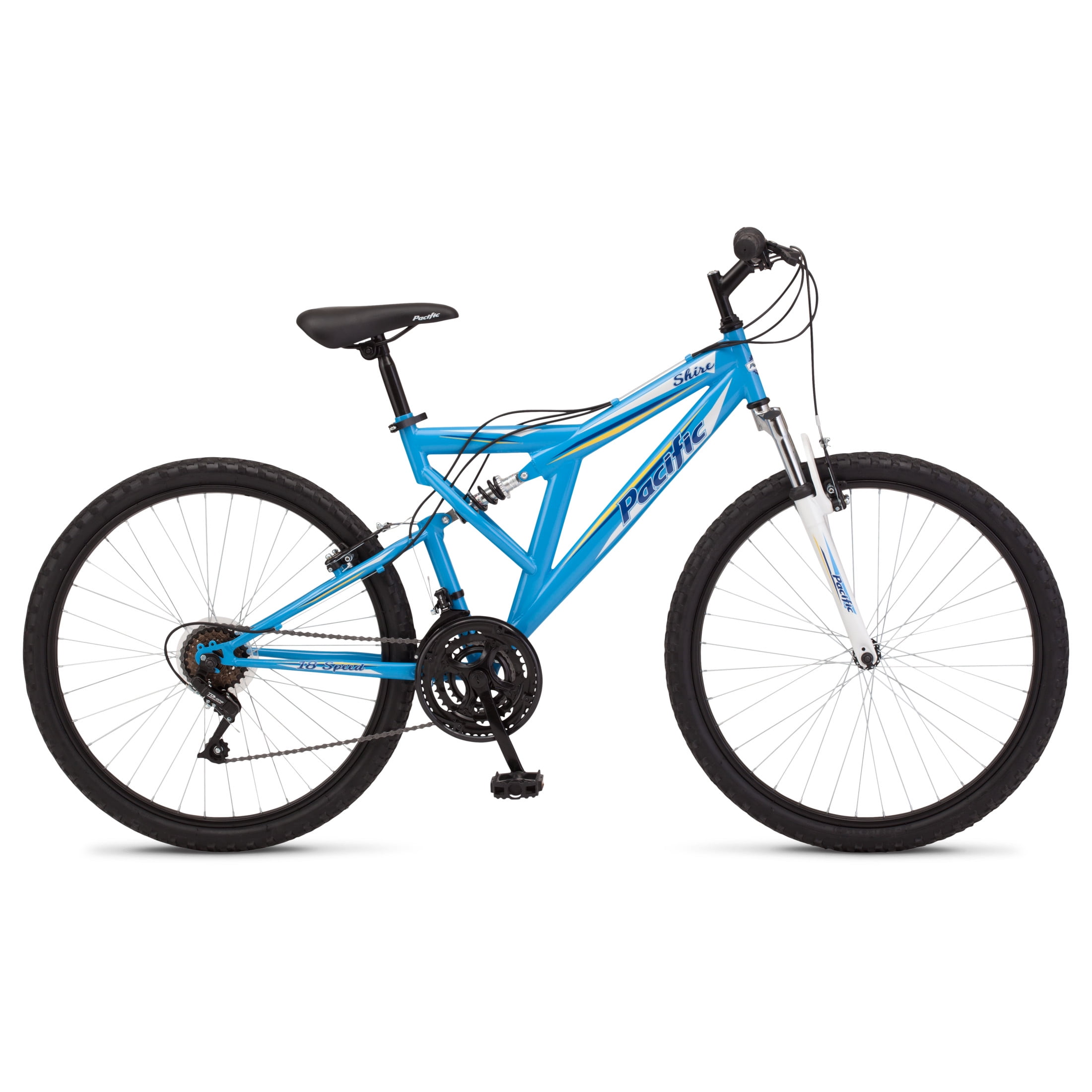 Pacific Cycle Shire Full Suspension Mountain Bike (Blue, 26 in Wheel) 8au1s