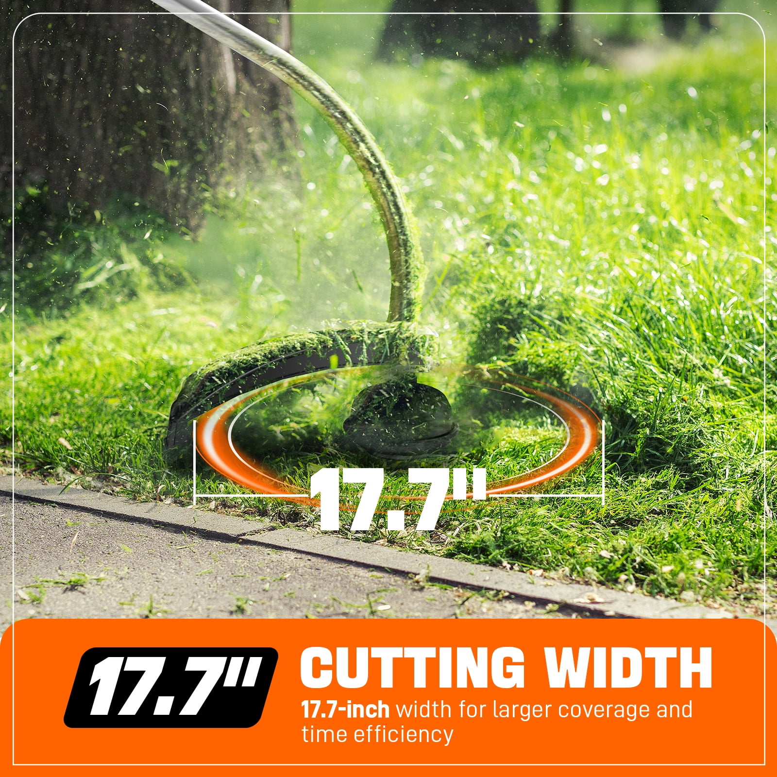 Senix 26.5cc 4-Cycle Gas String Trimmer, 17.7 in Cutting Width, Curved Shaft Weed Eater (11.3 lb) xmgv6