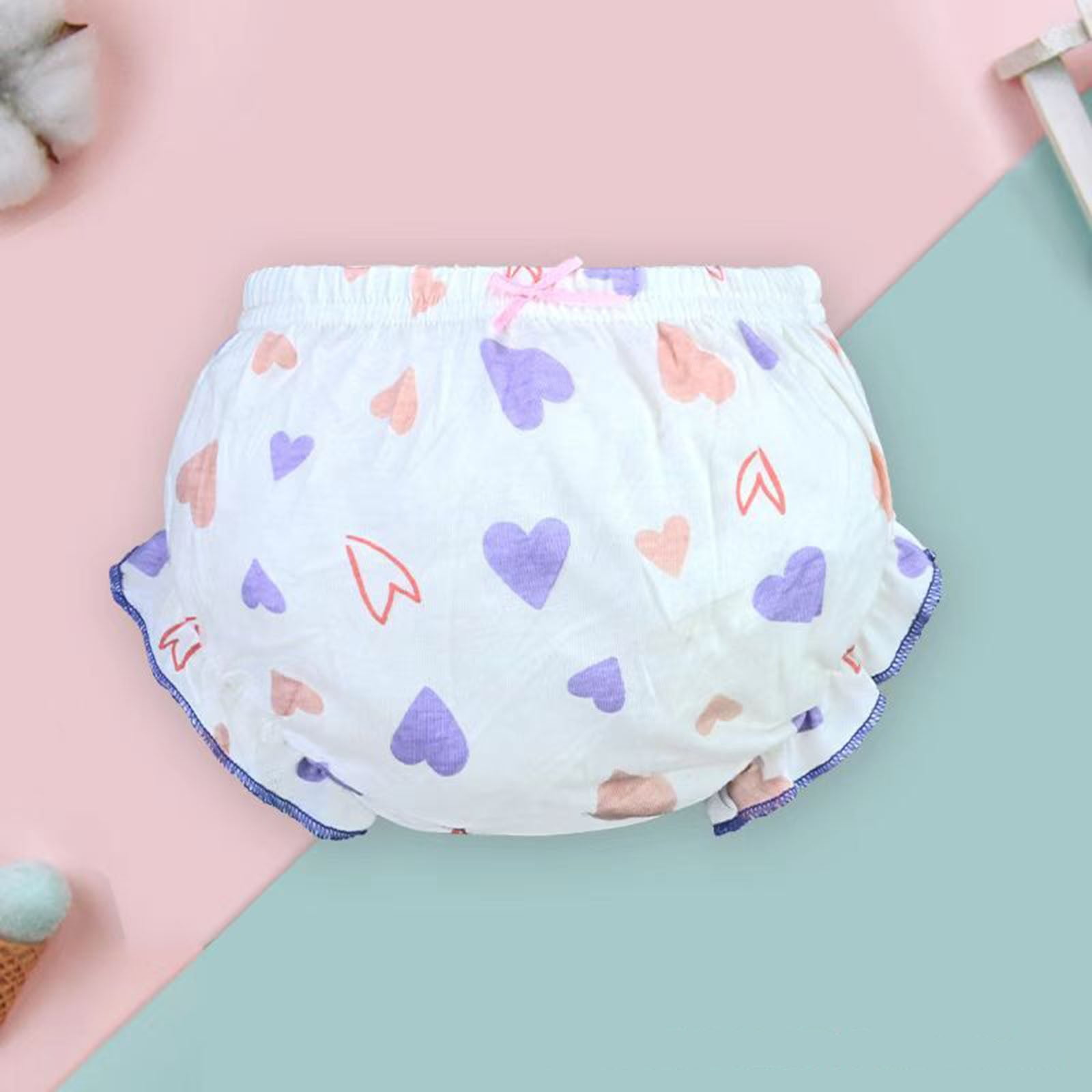 Splozh Toddler Girls Potty Training Underwear Organic Cotton Ruffled Briefs (Fruit Print, 4-Pack, 1-2 Years) c9uqs