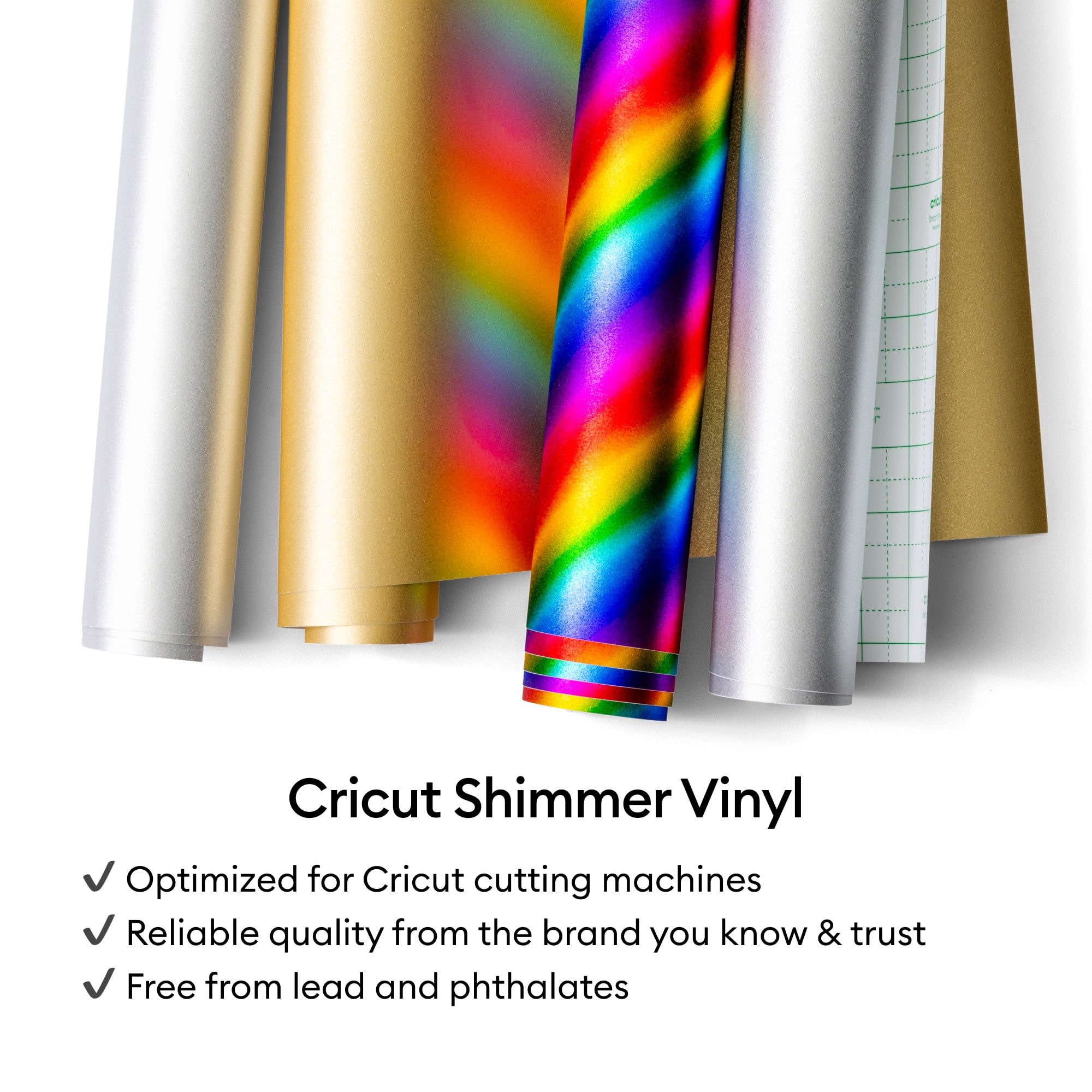 Cricut Smart Vinyl Permanent Shimmer Adhesive Craft Material (Rainbow, 13 in x 36 in) ww5am