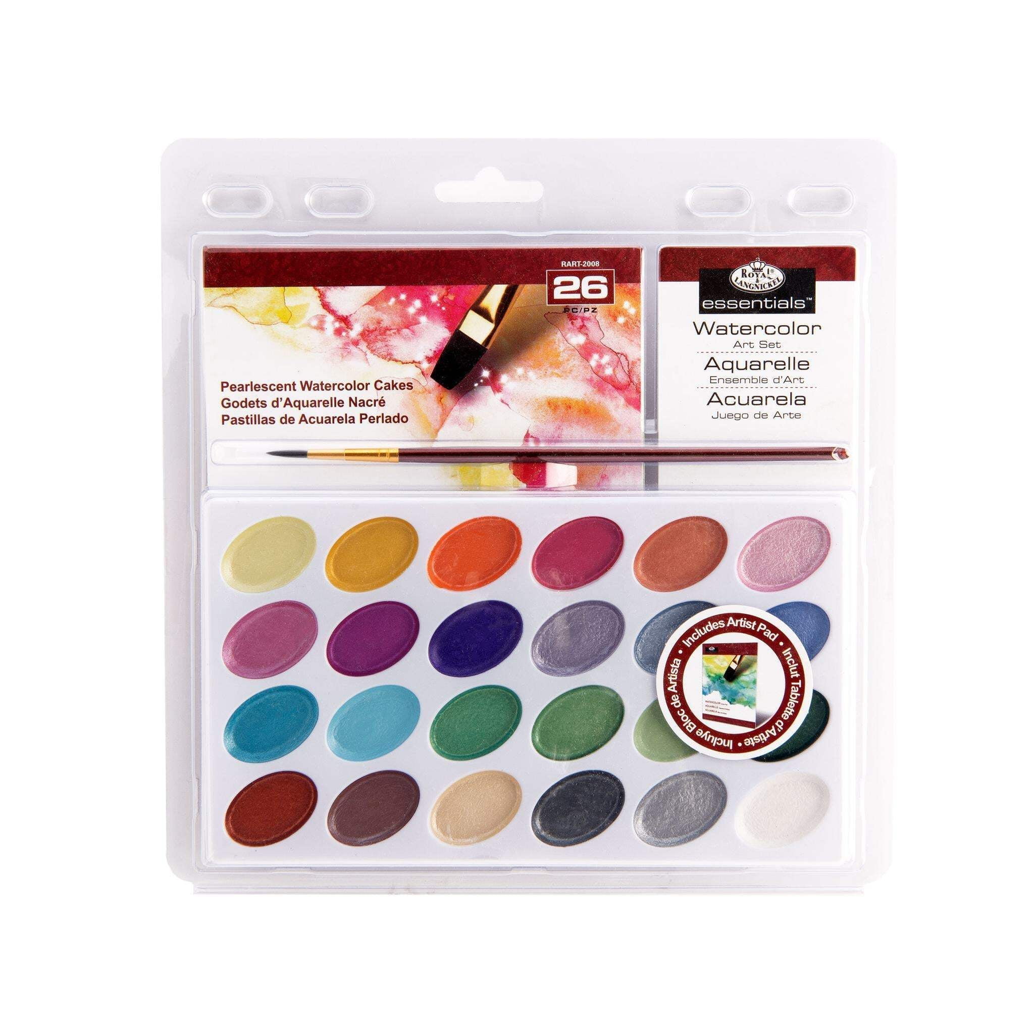 Royal & Langnickel Essentials Pearlescent Watercolor Painting Art Set (Black, 26pc) n4tdt