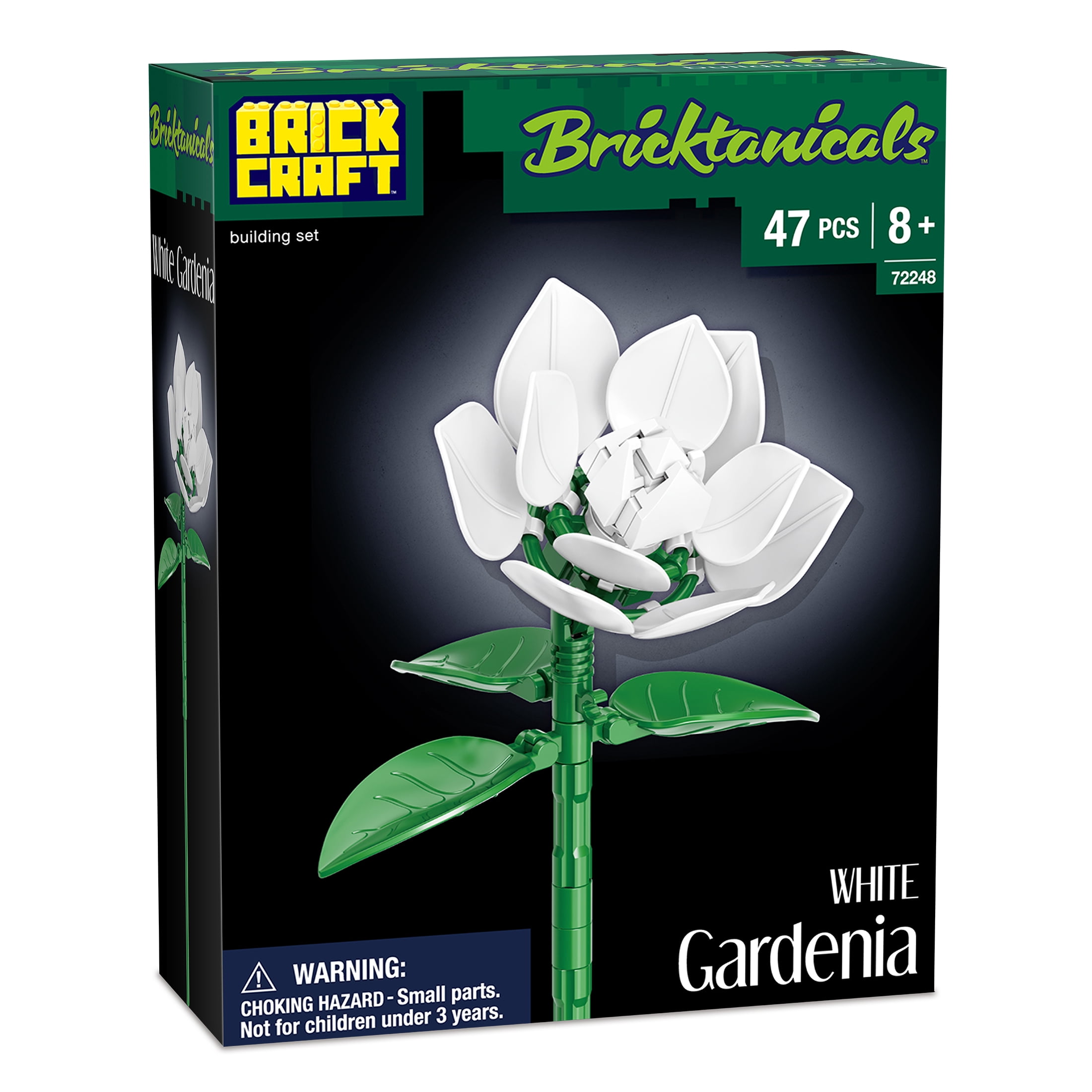 Brickcraft White Gardenia Building Kit (Bricktanicals Collection, Elegant Floral Display, 47-Piece Set) ervct