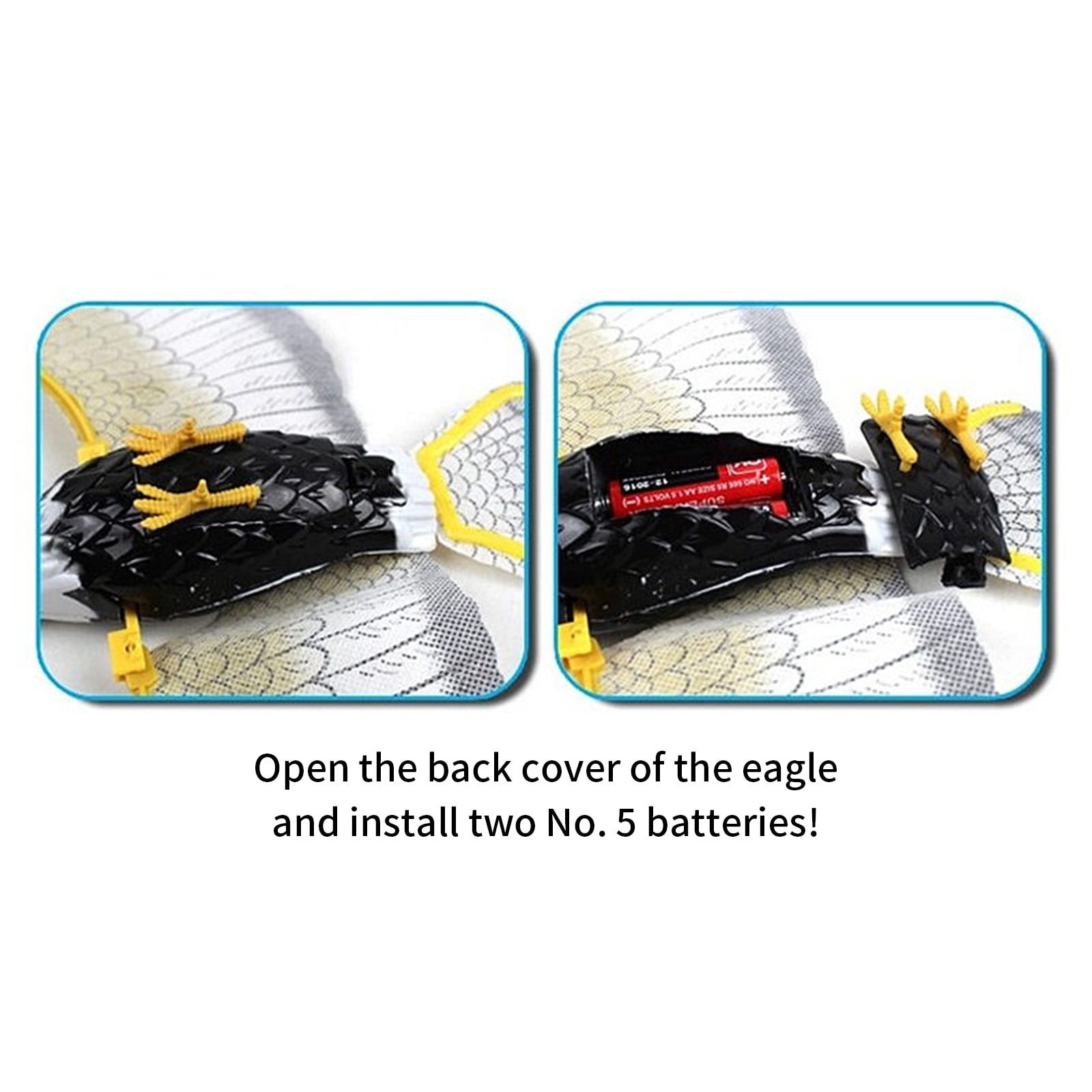 COFEST Electronic Simulation Flying Bird Cat Toy, Interactive Hanging Eagle with LED Light (Black) m91ig